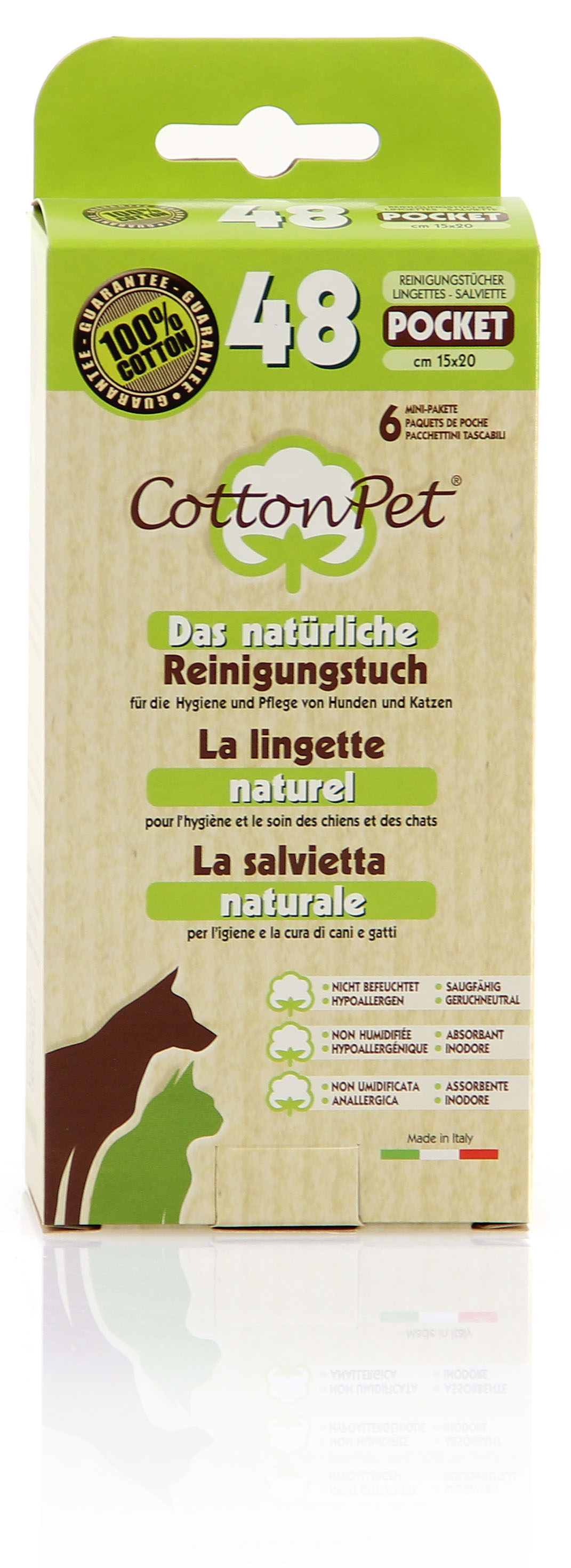 CottonPet Reinigungstu?cher, 100% Baumwolle