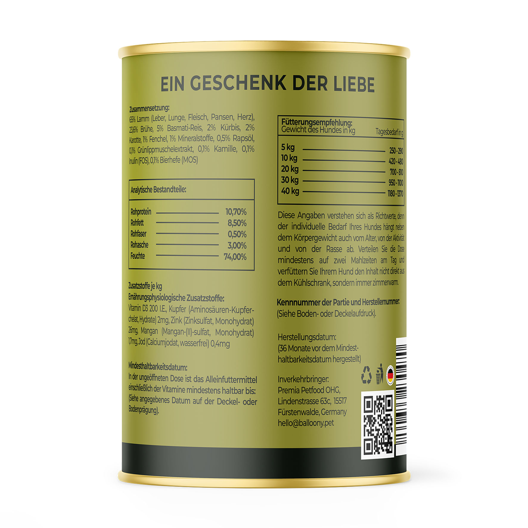 Balloony Sensitive Lamm 400g