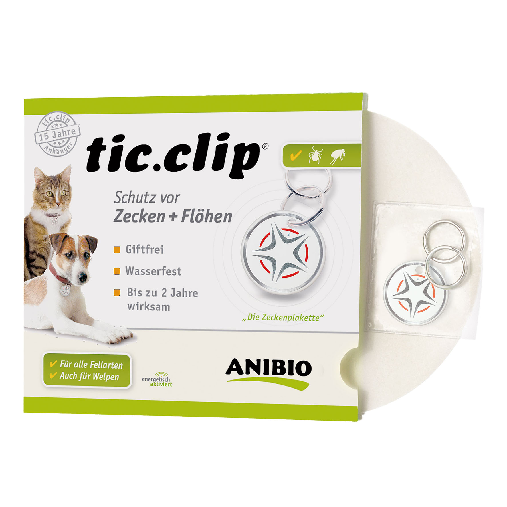 Anibio tic-clip Anhänger gegen Zecken und Flöhe