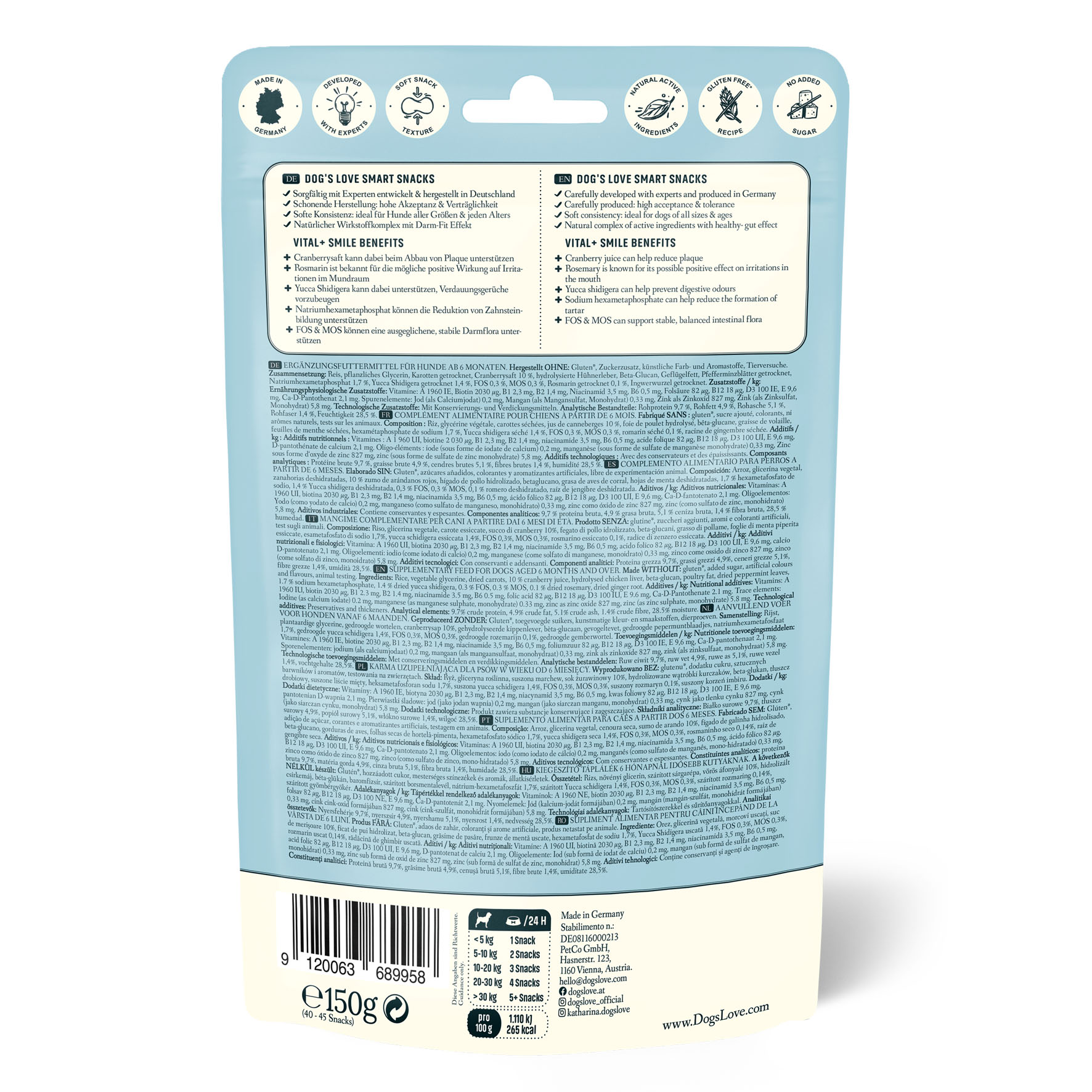 DOG'S LOVE Vital+ Smart Snacks SMILE 150g