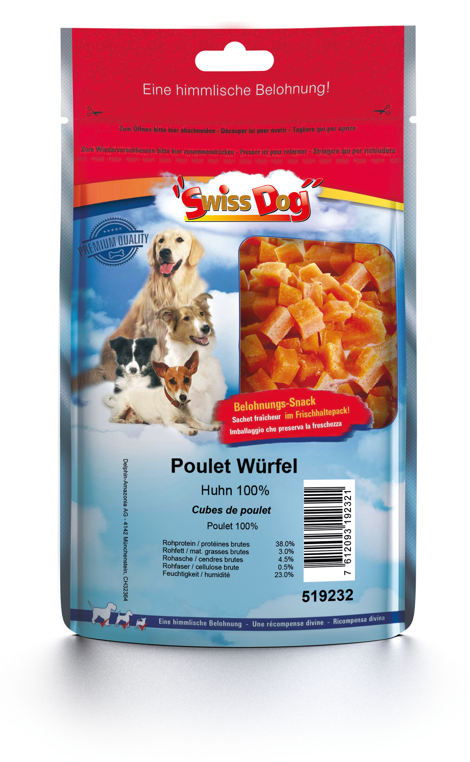 SwissDog Mini-Snacks cubes au poulet, 120g