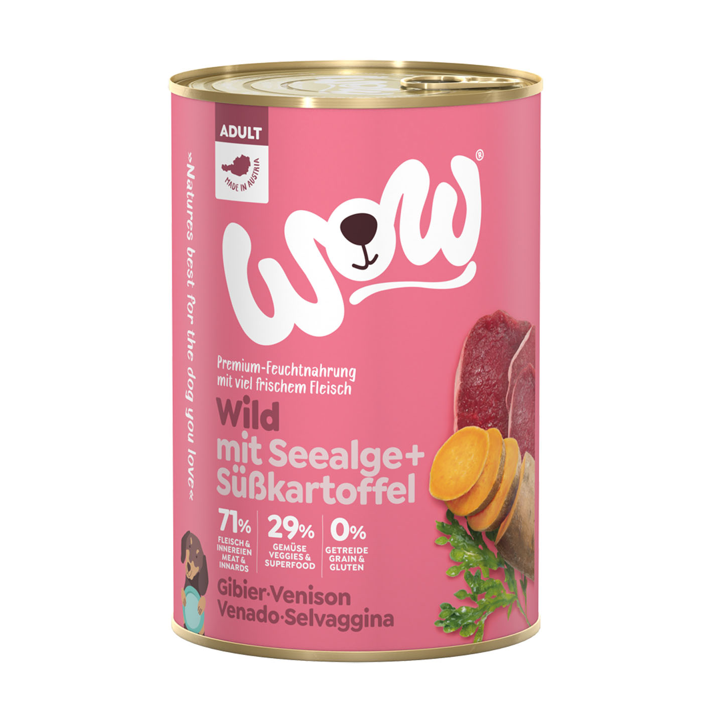 WOW Adult gibier avec patates douces, 400g