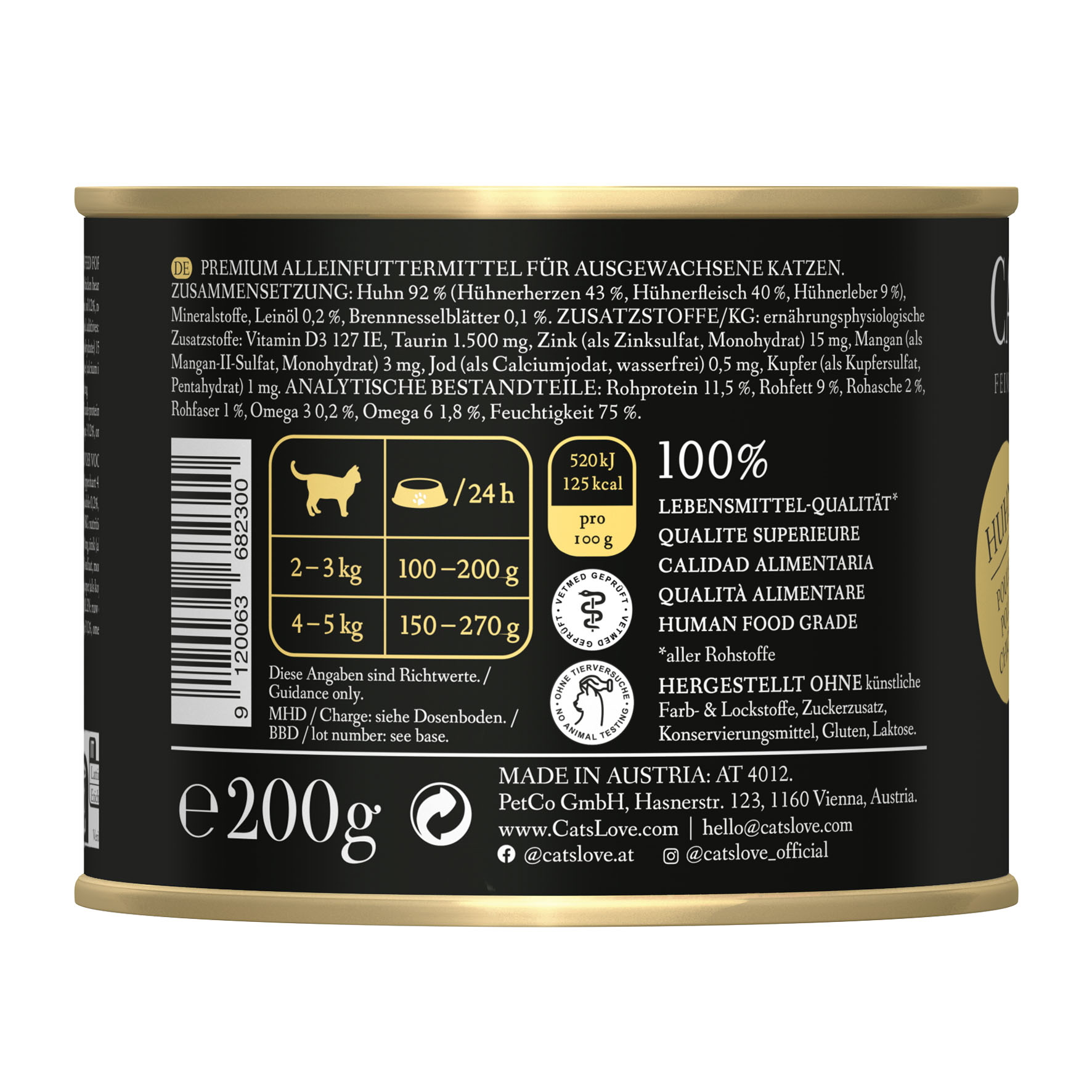 Cat‘s Love Adult Huhn pur, 200g