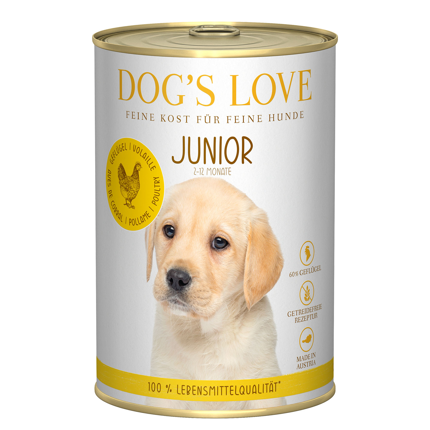 Dog‘s Love Junior Geflügel, Zucchini & Apfel, 400g