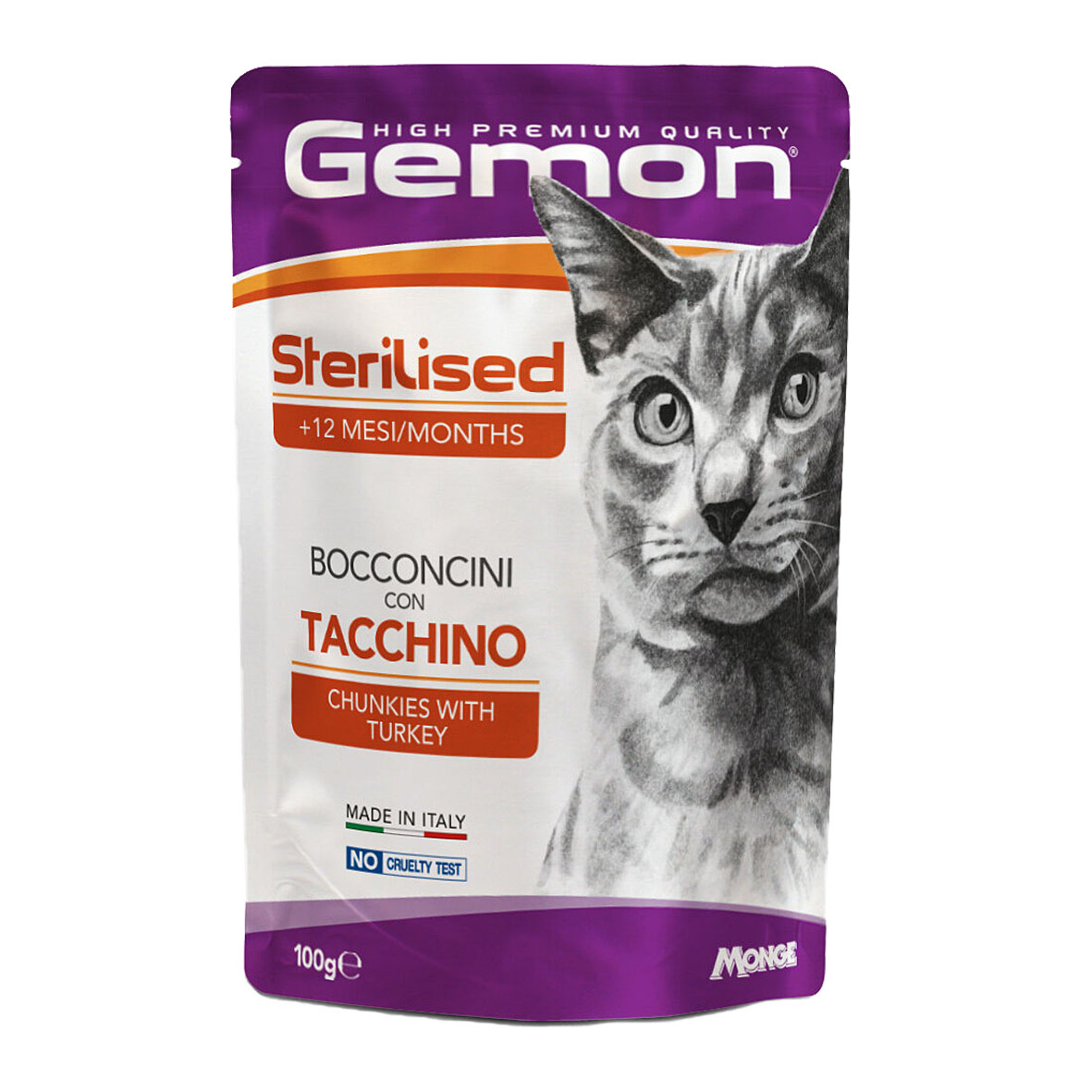Gemon Cat Tacchino Sterilizzato, 100g