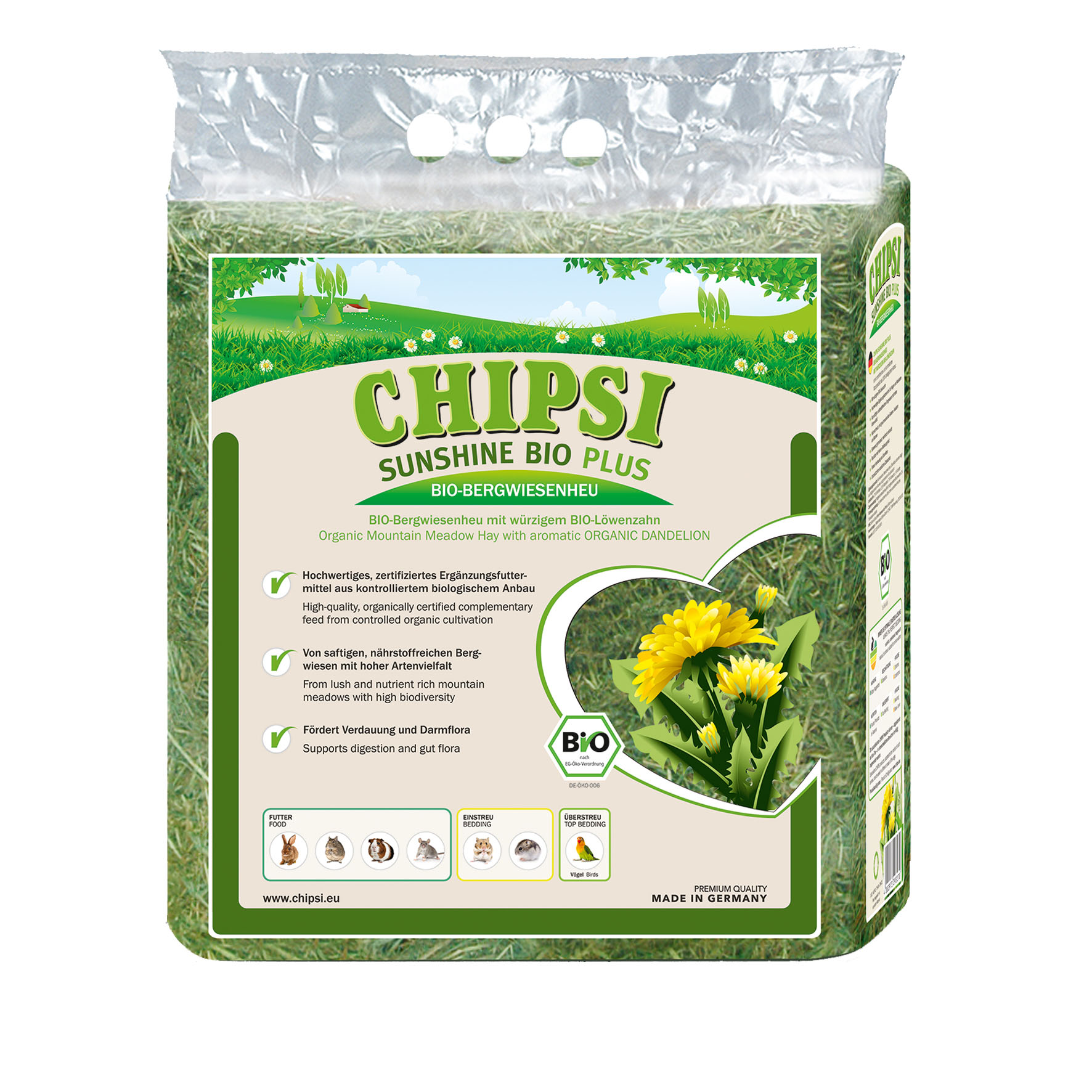 Chipsi Sunshine BIO fieno di prato di montagna 600g