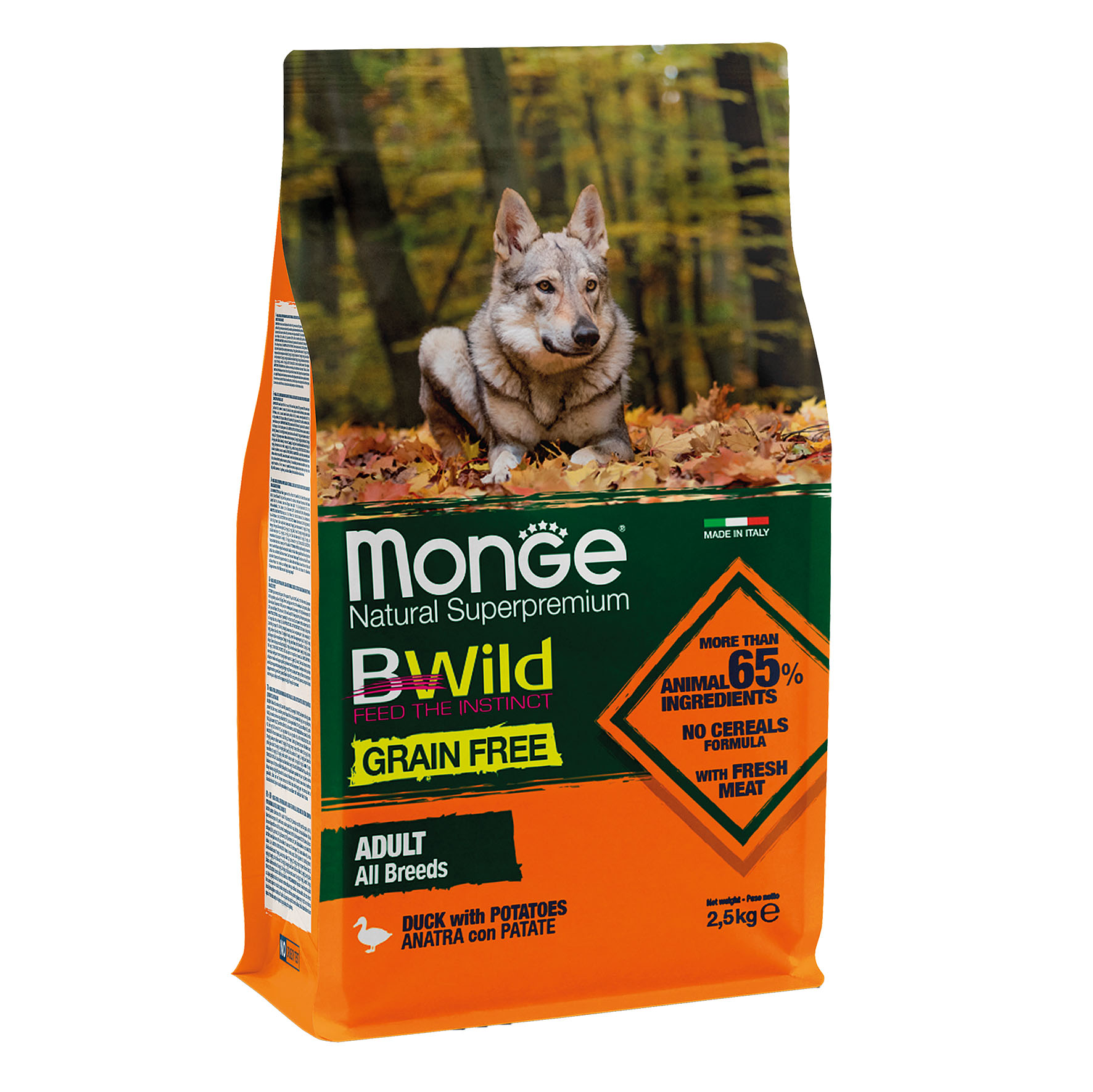 Monge Bwild Glutenfree Adult Duck, 2.5kg