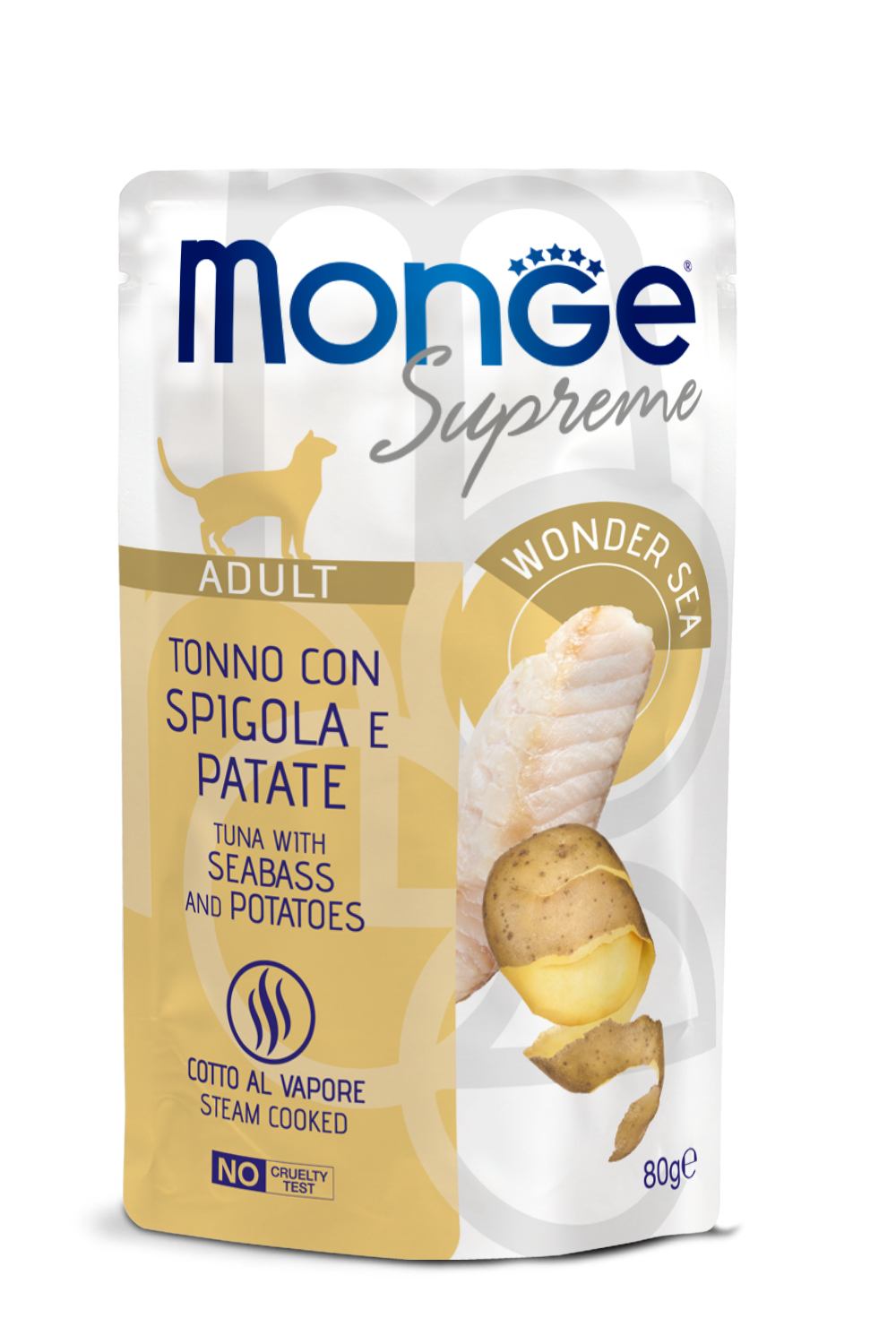 Monge Supreme sachet Adult thon avec bar et pommes de terre, 80g
