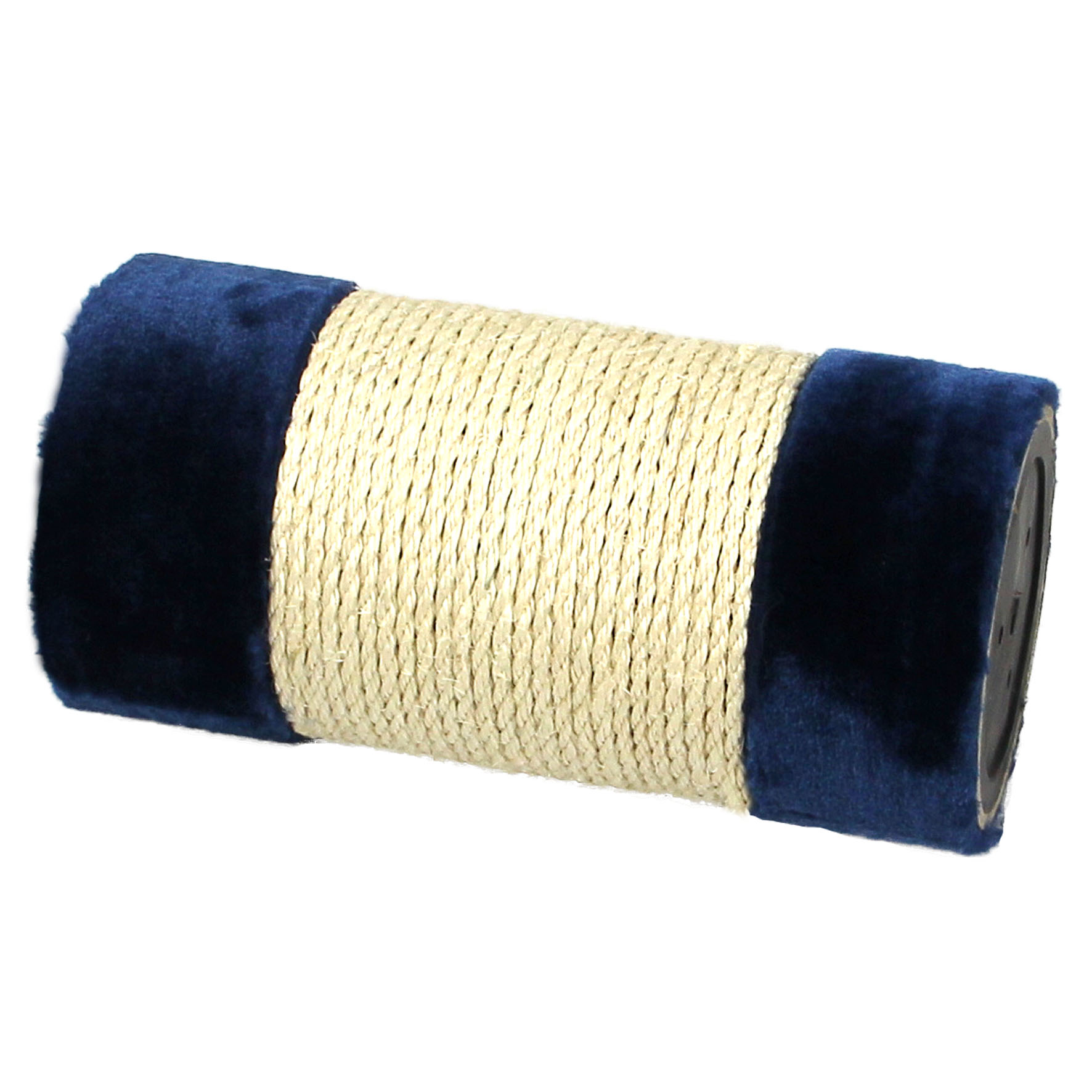 Säule Sisal mit Plüsch 30cm, D=15cm, blau