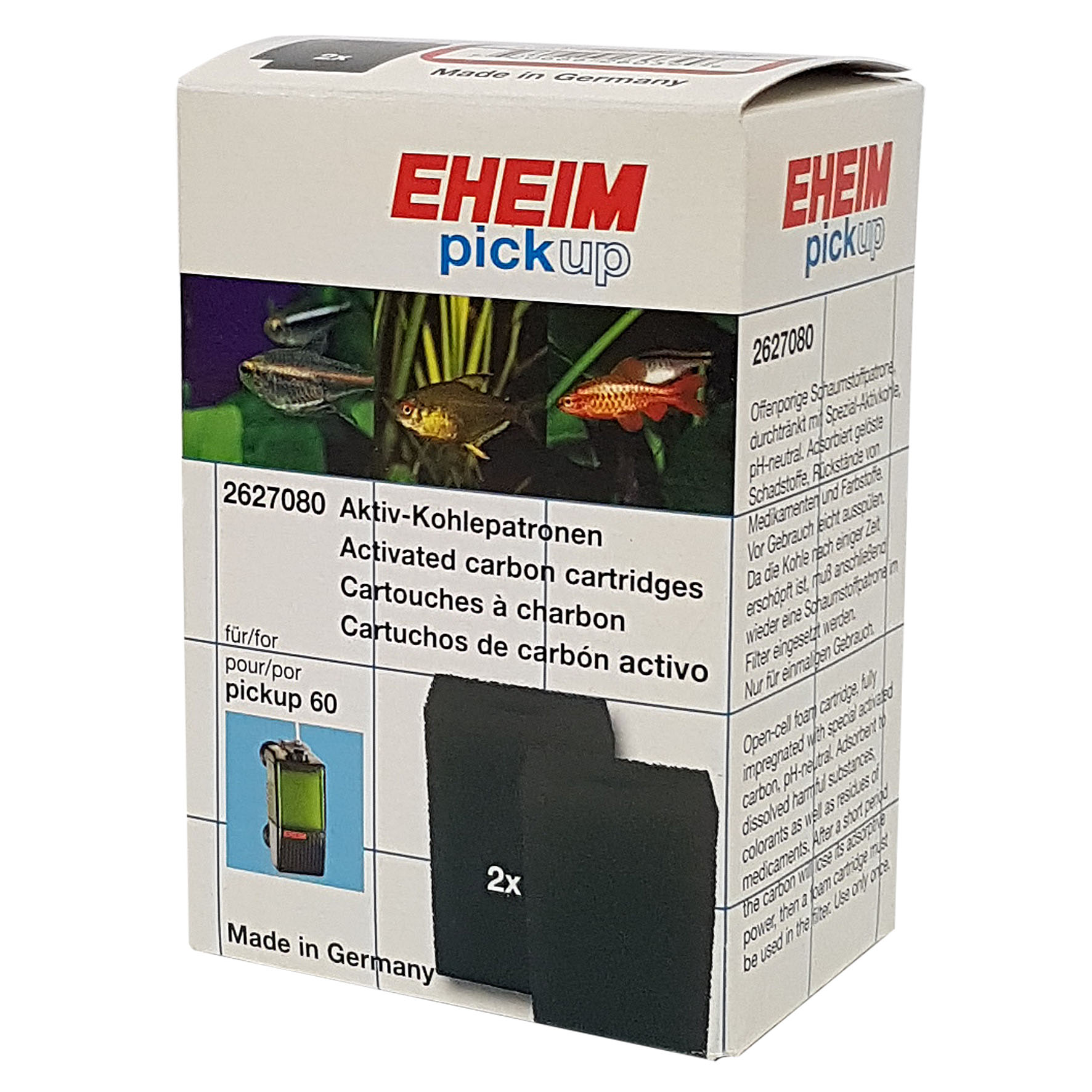 EHEIM Cartuccia di carbone attivo, materiale filtrante per Pickup 60