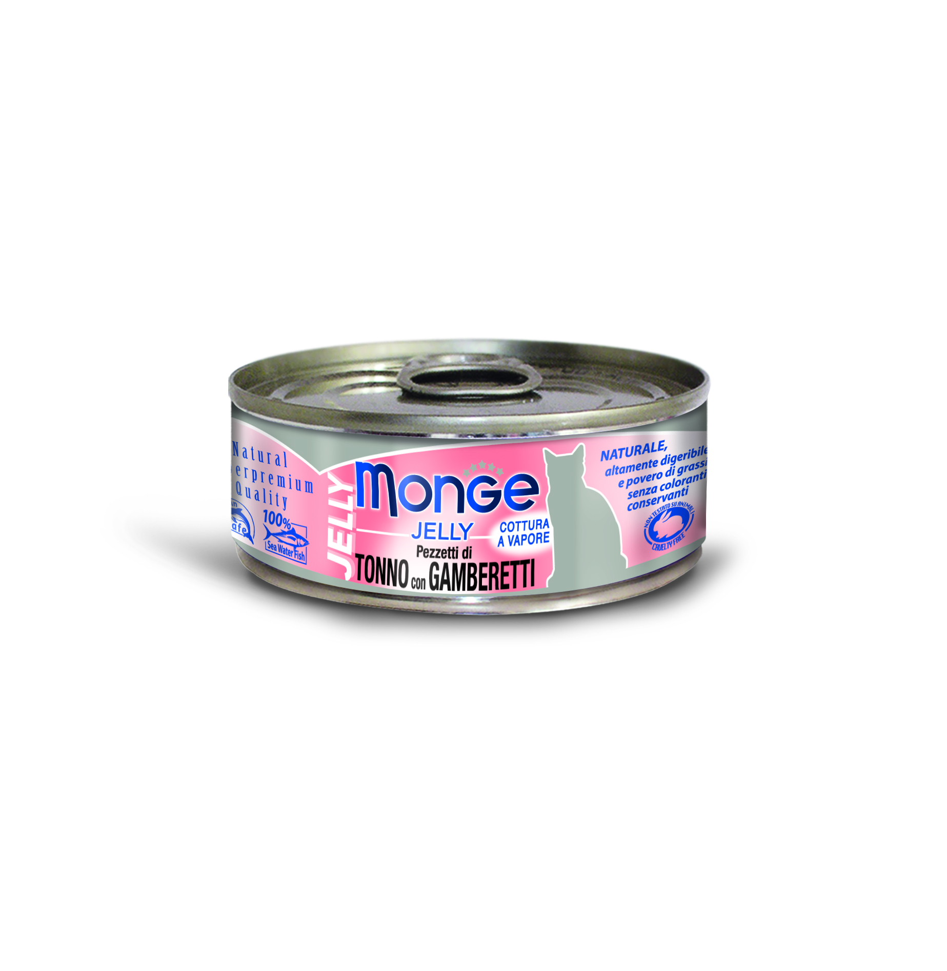 Gatto in gelatina Monge Tonno e gamberetti, 80g