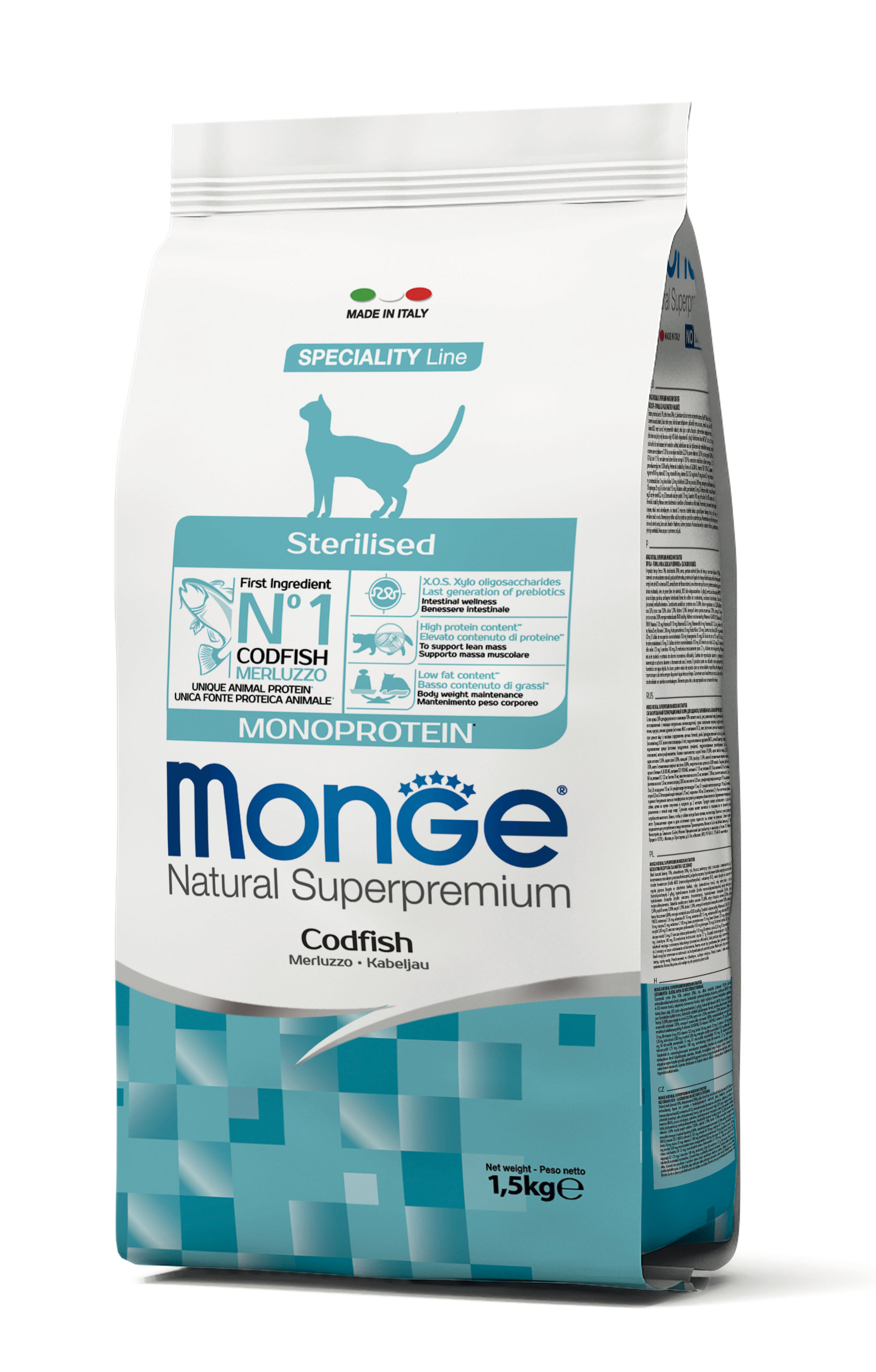 Monge Monoprotein Sterilised Merluzzo, 1,5 kg