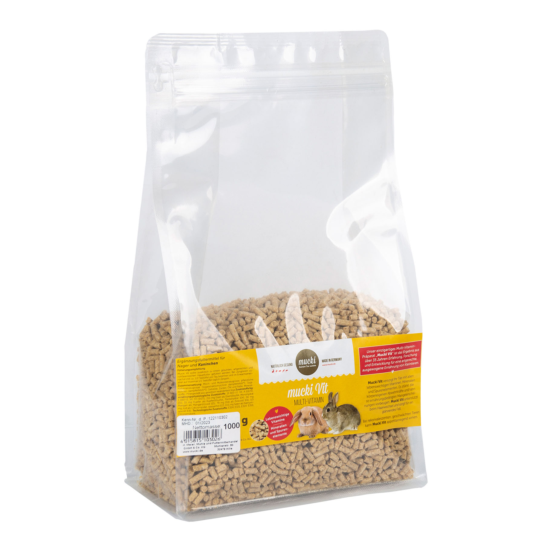 Mucki Vit Alimento in pellet per roditori 1 kg