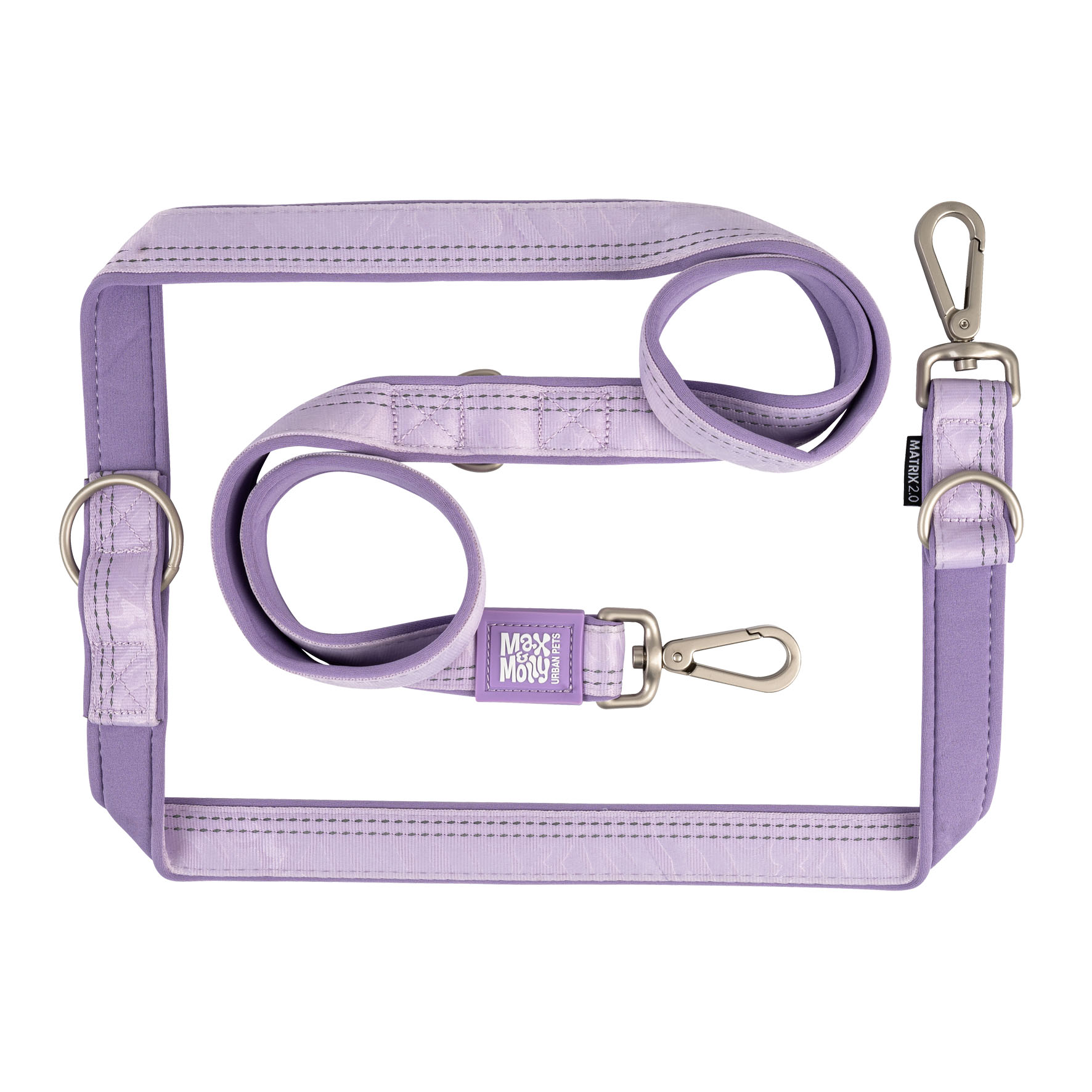 Max&Molly MultiFunktion Leine lavendel/L, 2.5cmx200cm