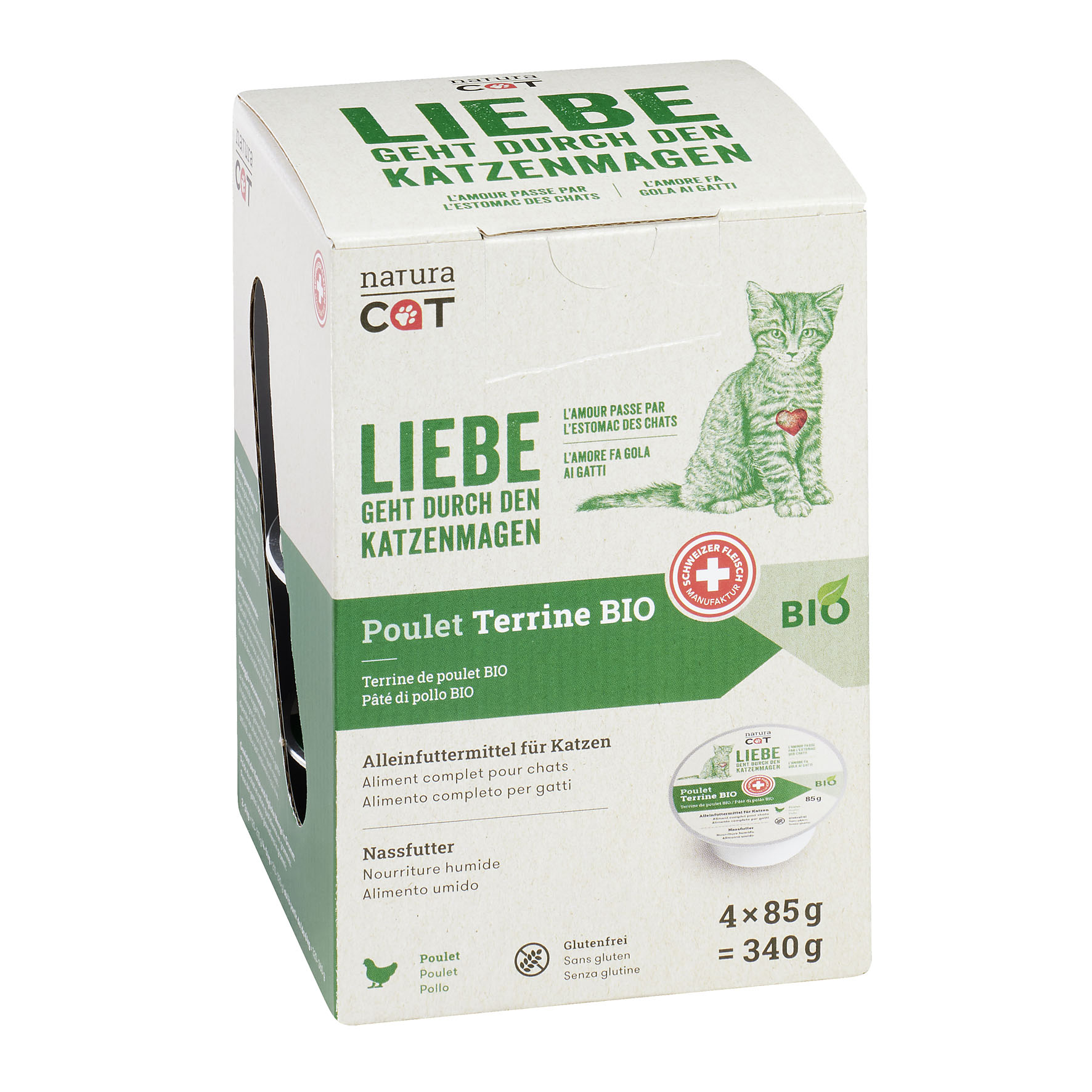 NaturaCat Huhn Terrine BIO, 4x85g