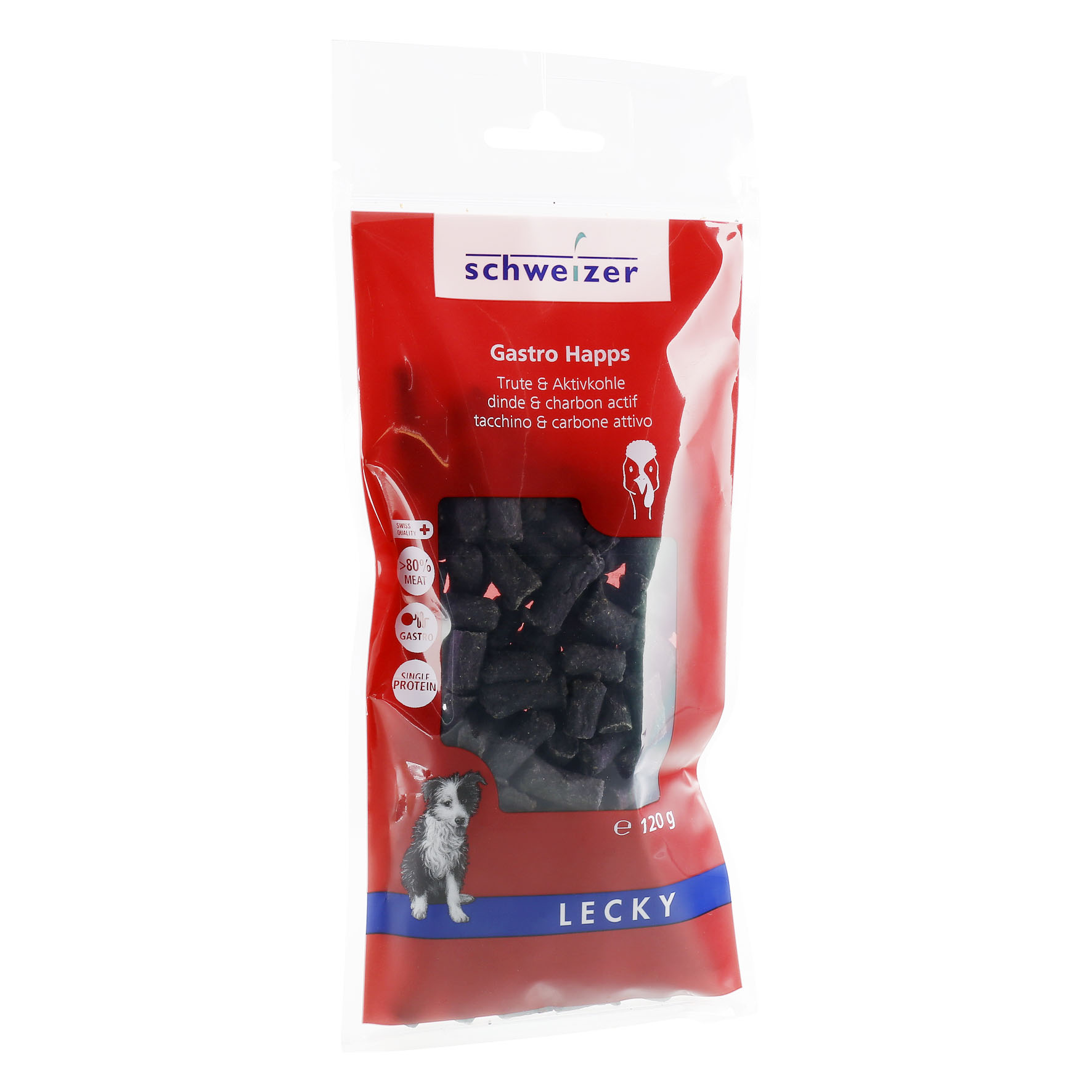 Lecky Gastro Happs Trute & Aktivkohle, 120g