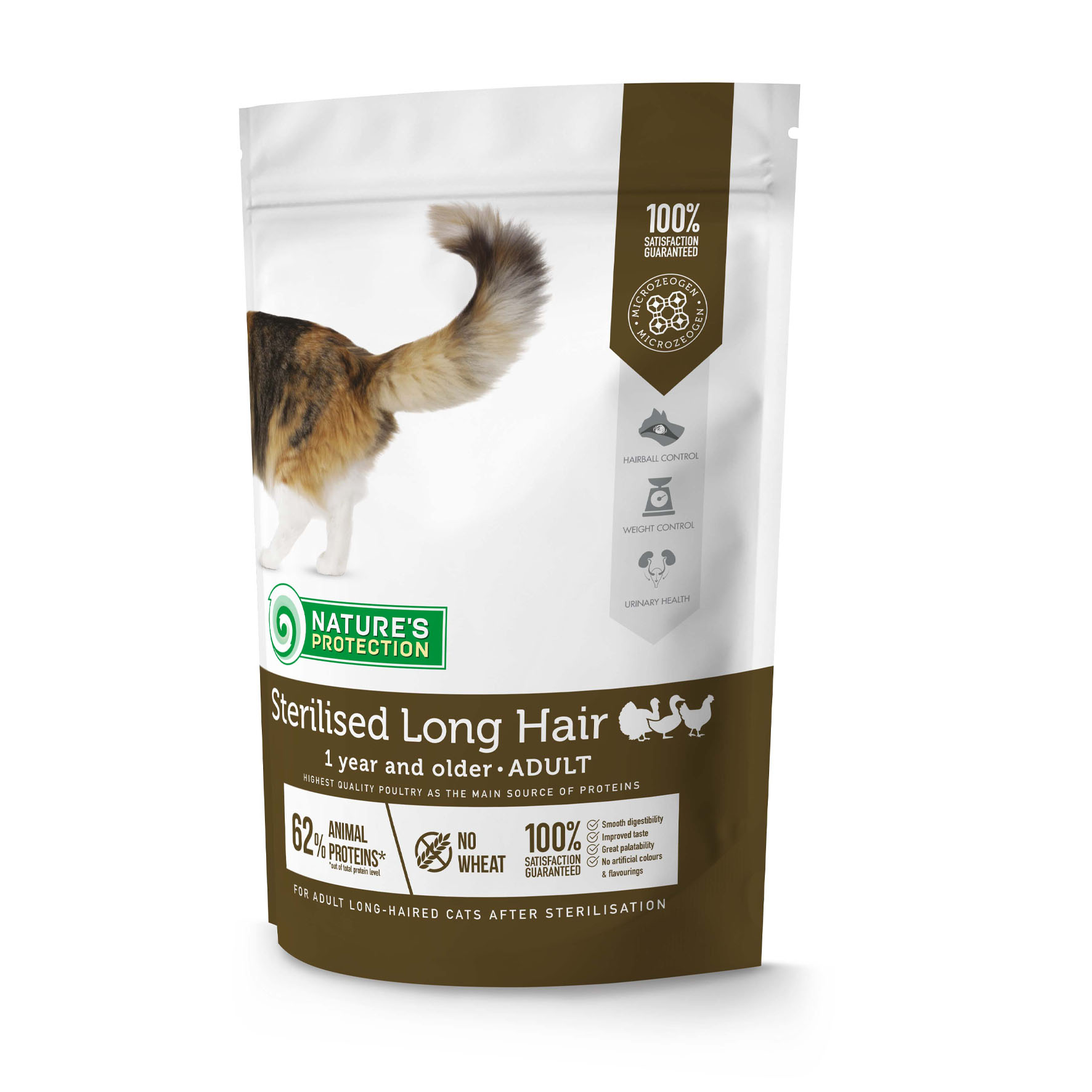 Nature's Protection Sterilised Long Hair für Katzen ab 1 Jahr mit Geflügel, 400g