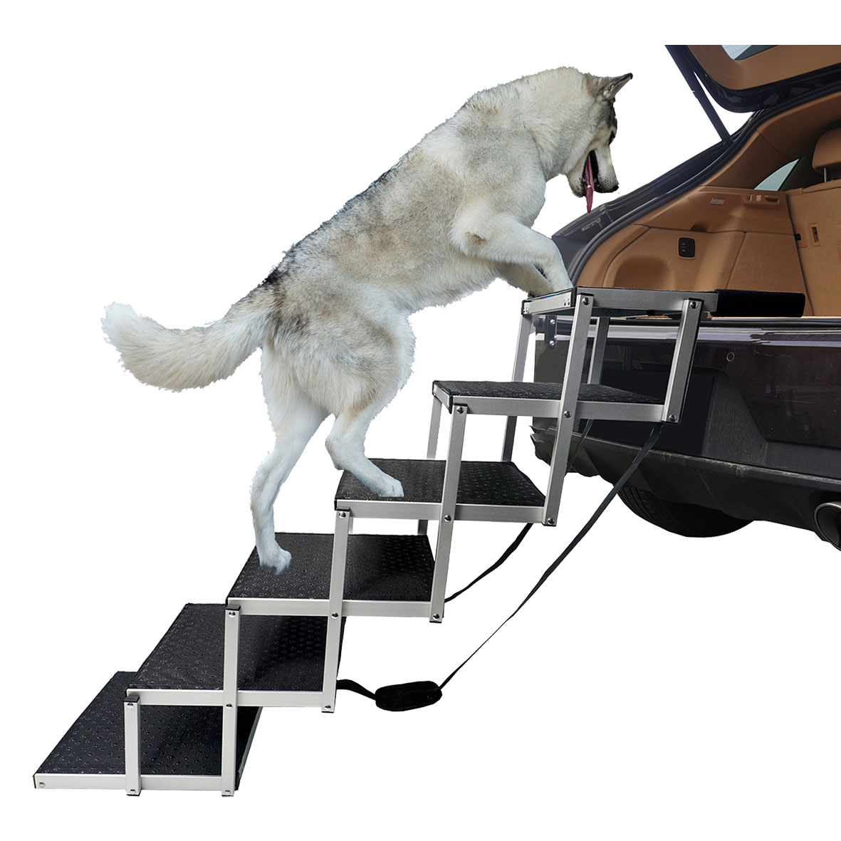 Scala per cani in alluminio swisspet con 6 gradini