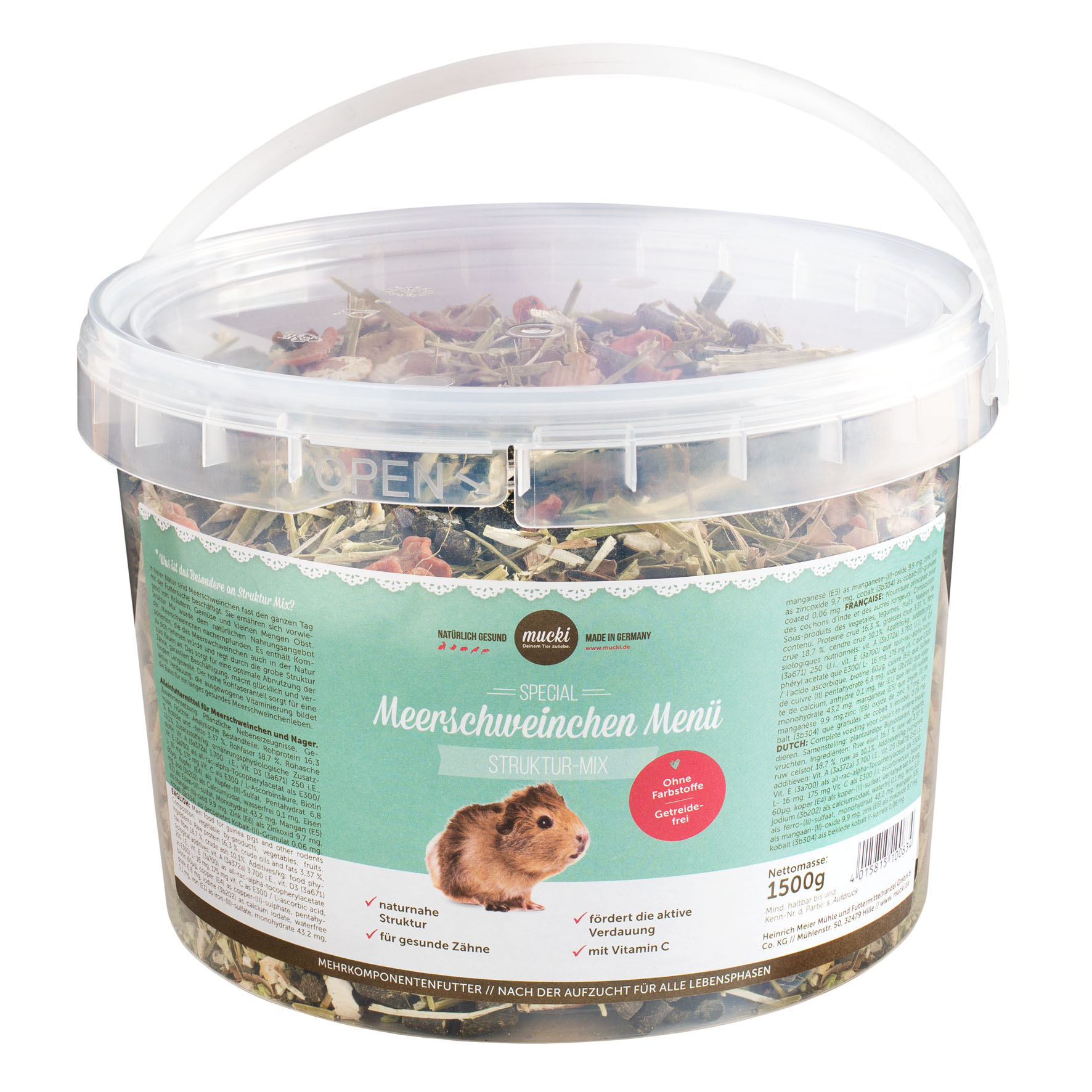 Mucki Meerschweinchen Menü Struktur Mix 1.5kg