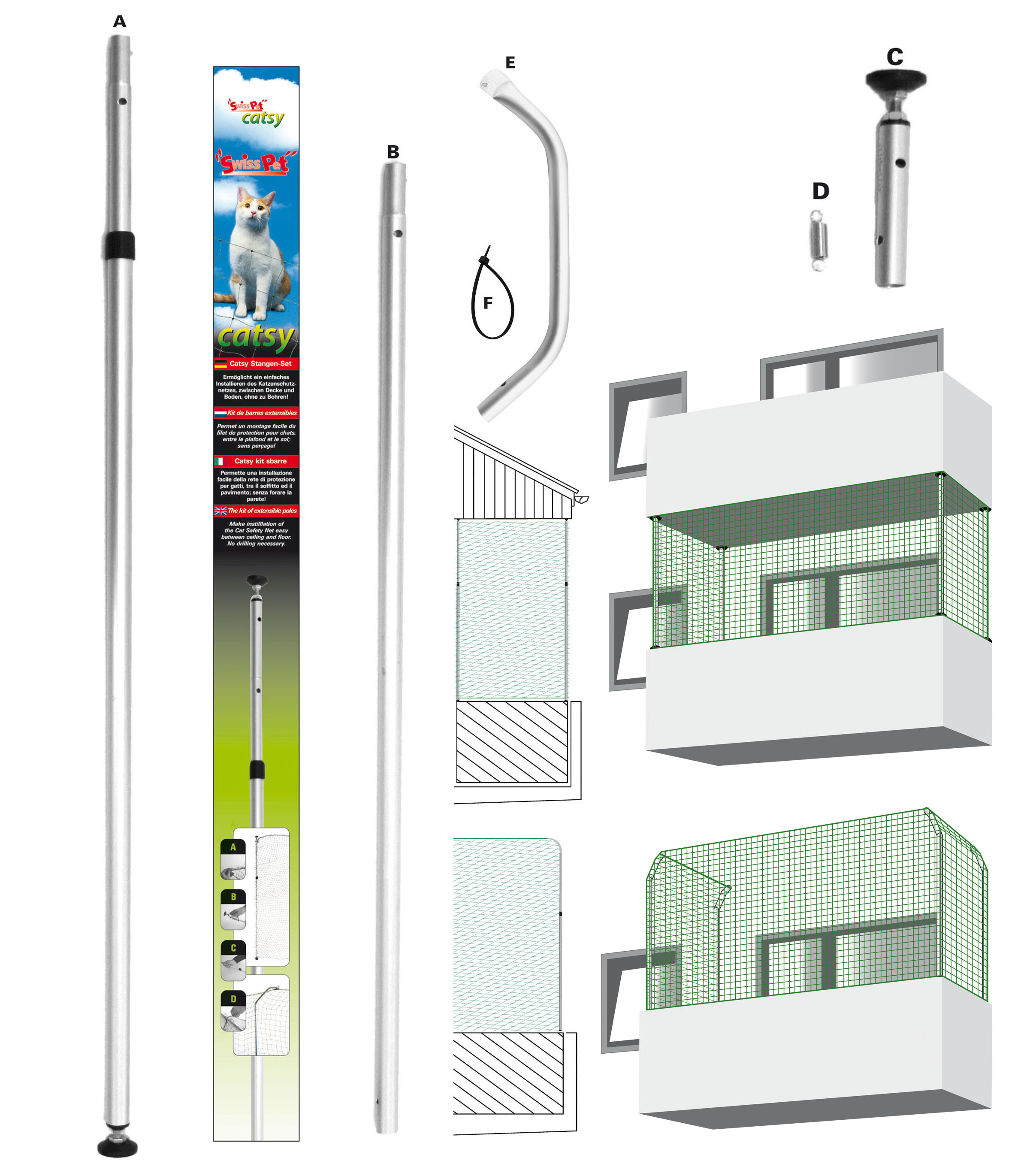 swisspet Catsy-Spannstangen-Set