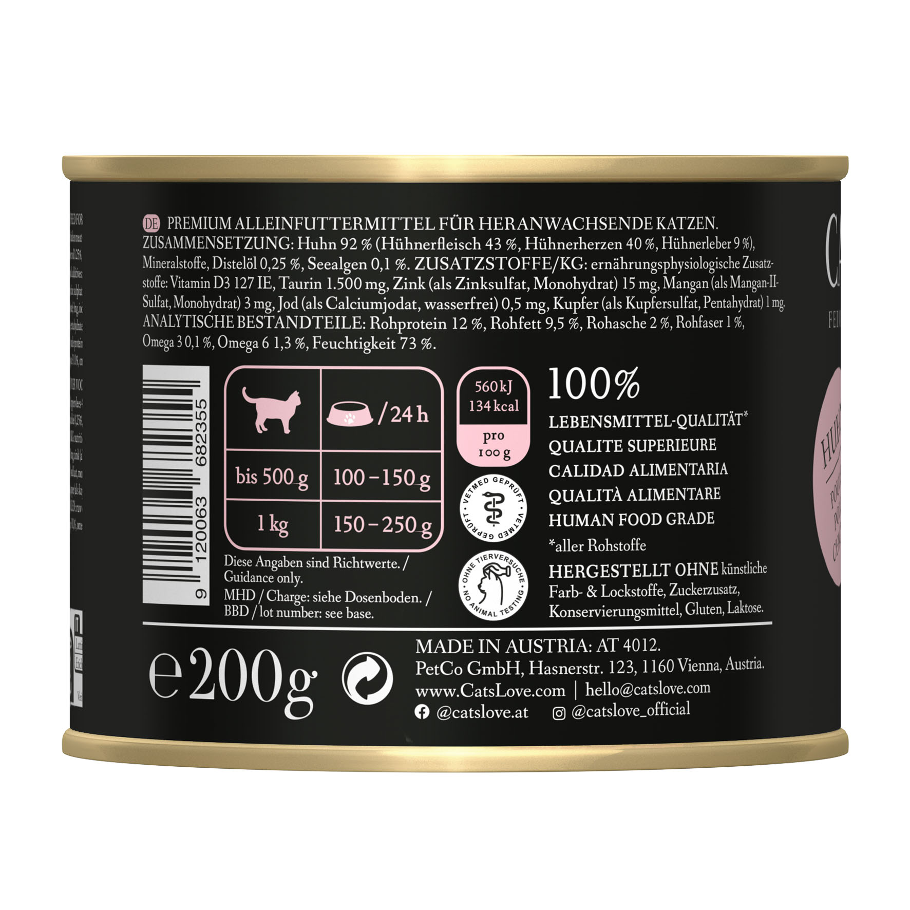 Cat‘s Love Junior Huhn, 200g