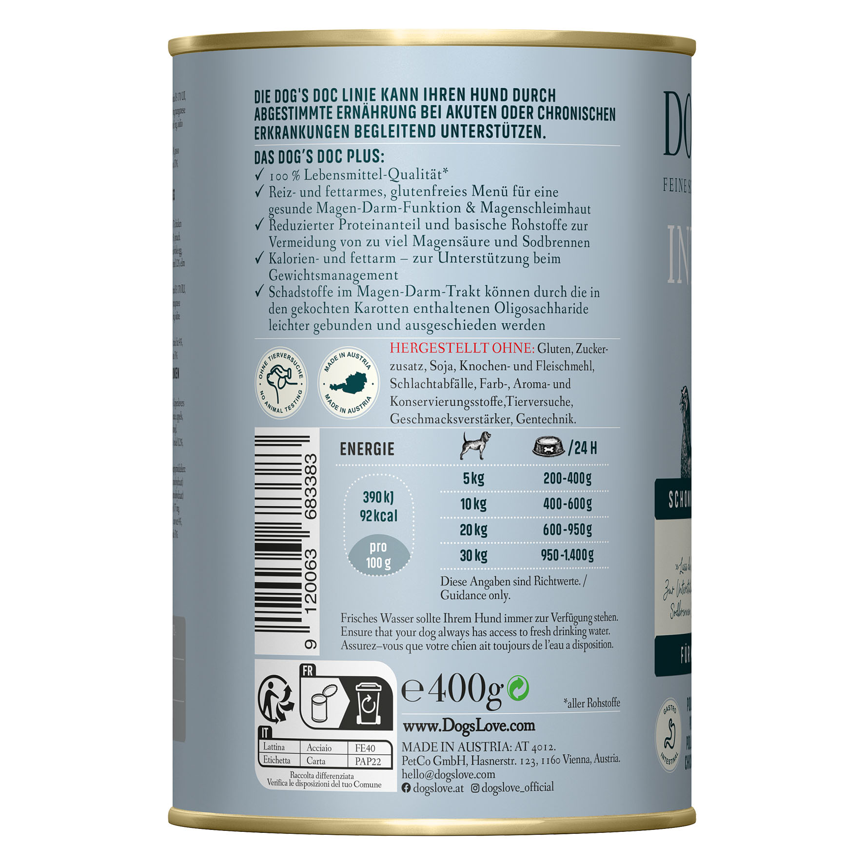 Dog's Love DOC Schonkost mit Huhn, 400g