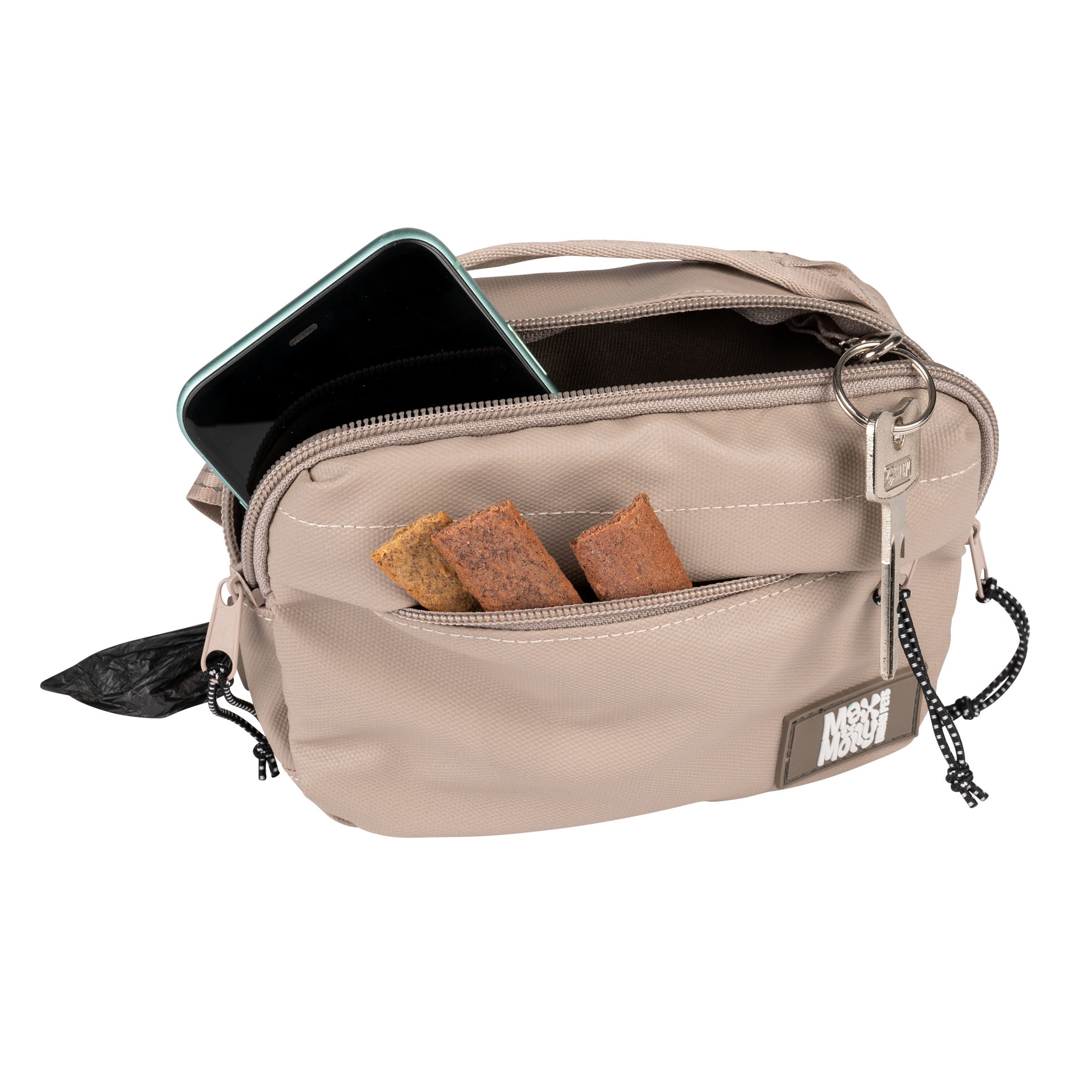 Max&Moll Hundetasche Matrix 2.0 sand, L:18cm H:12cm B:6cm, Gurtt:125cm