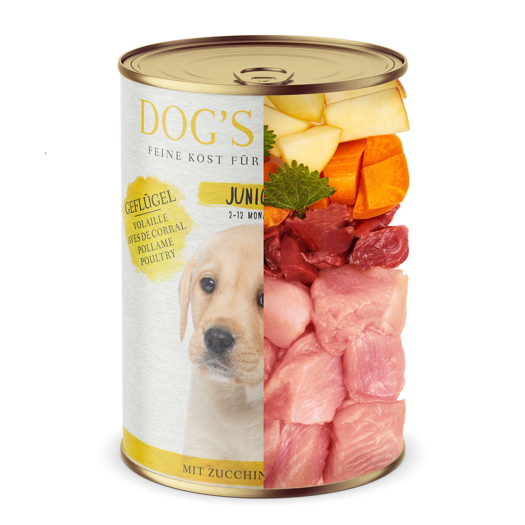 Dog‘s Love Junior Geflügel, Zucchini & Apfel, 400g