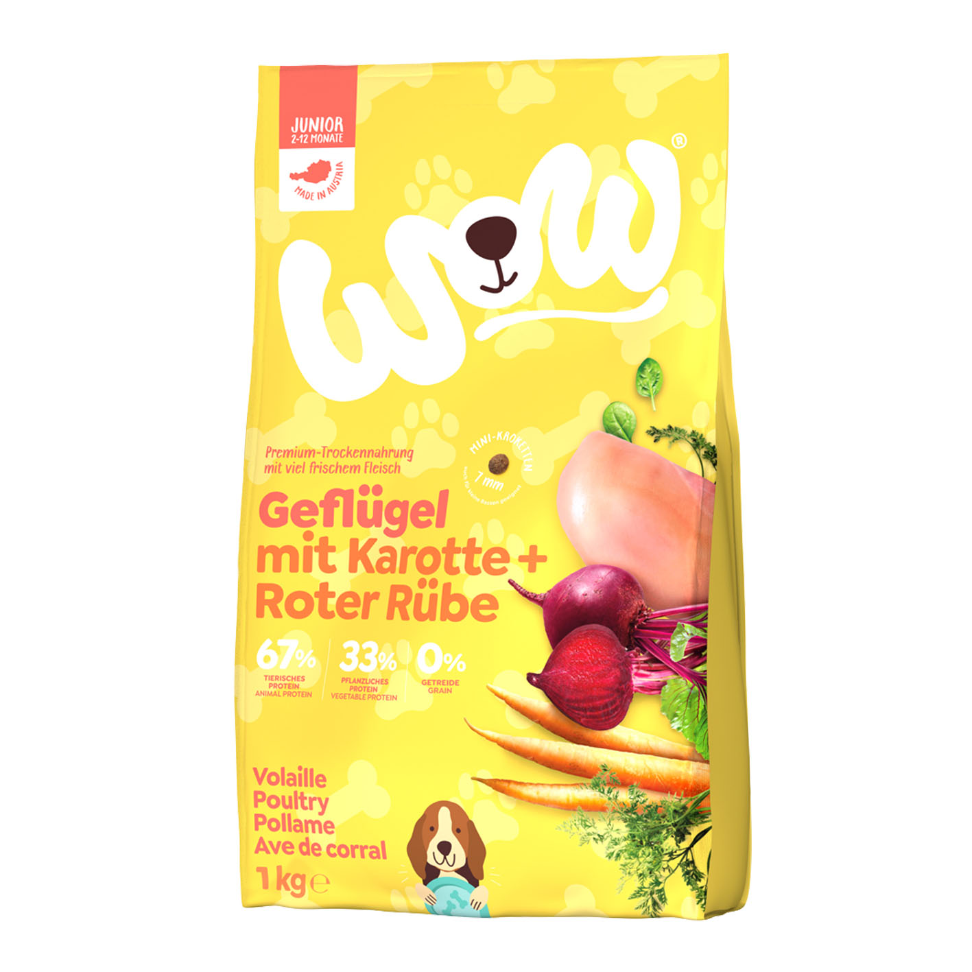 WOW Junior Geflügel mit Karotten, 1kg