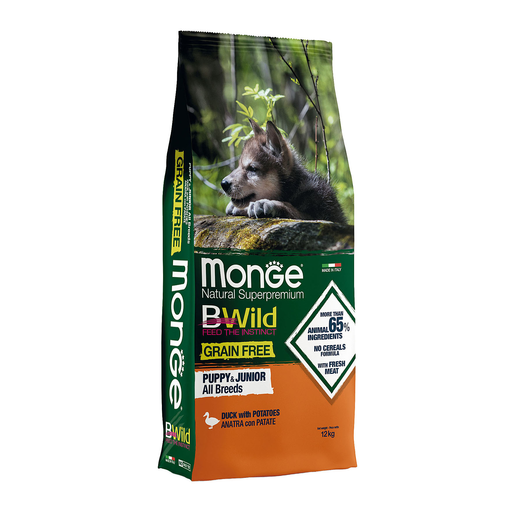 Monge Bwild Glutenfree Puppy & Junior Duck, 12kg