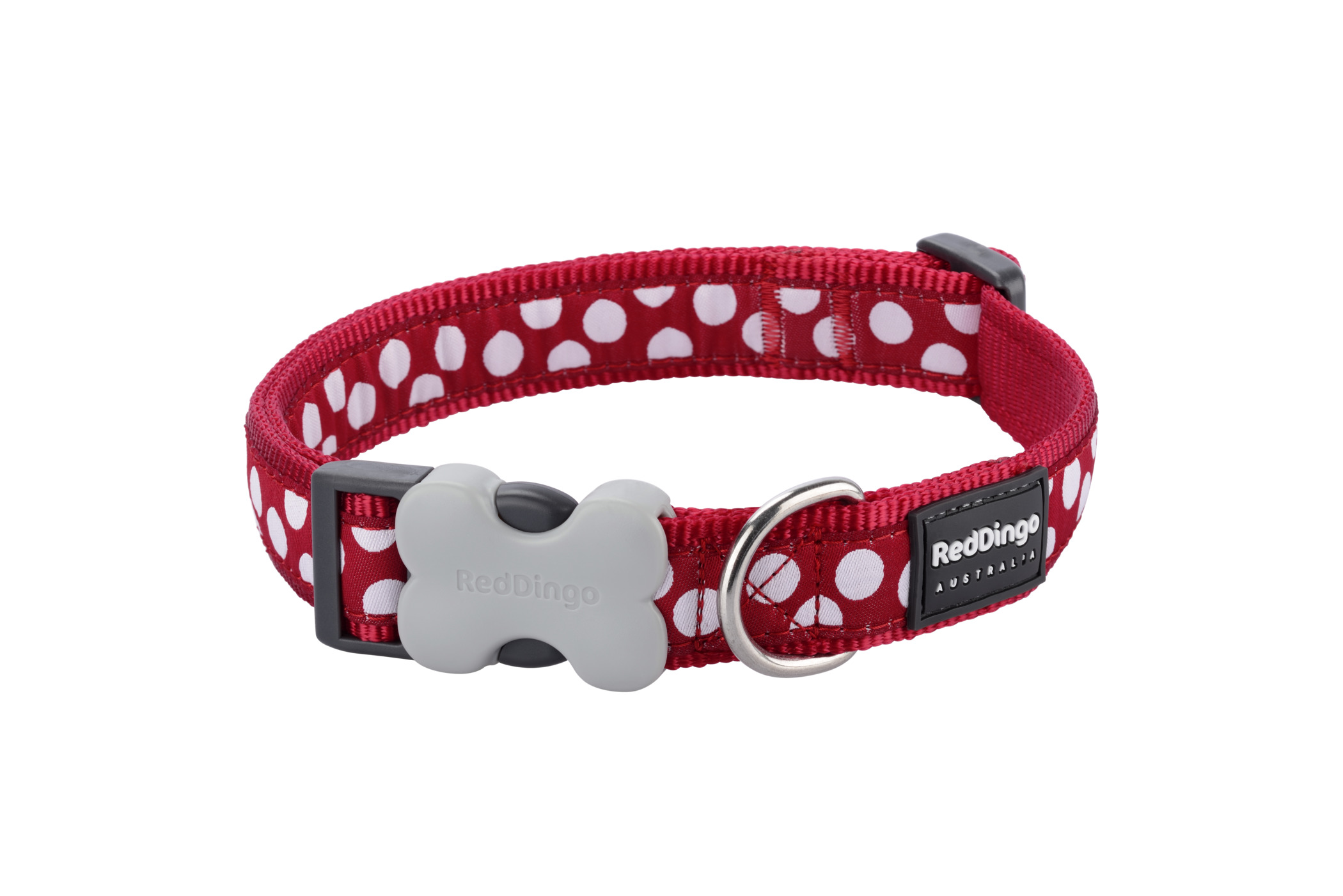 RedDingo Halsband White Spots on Red M