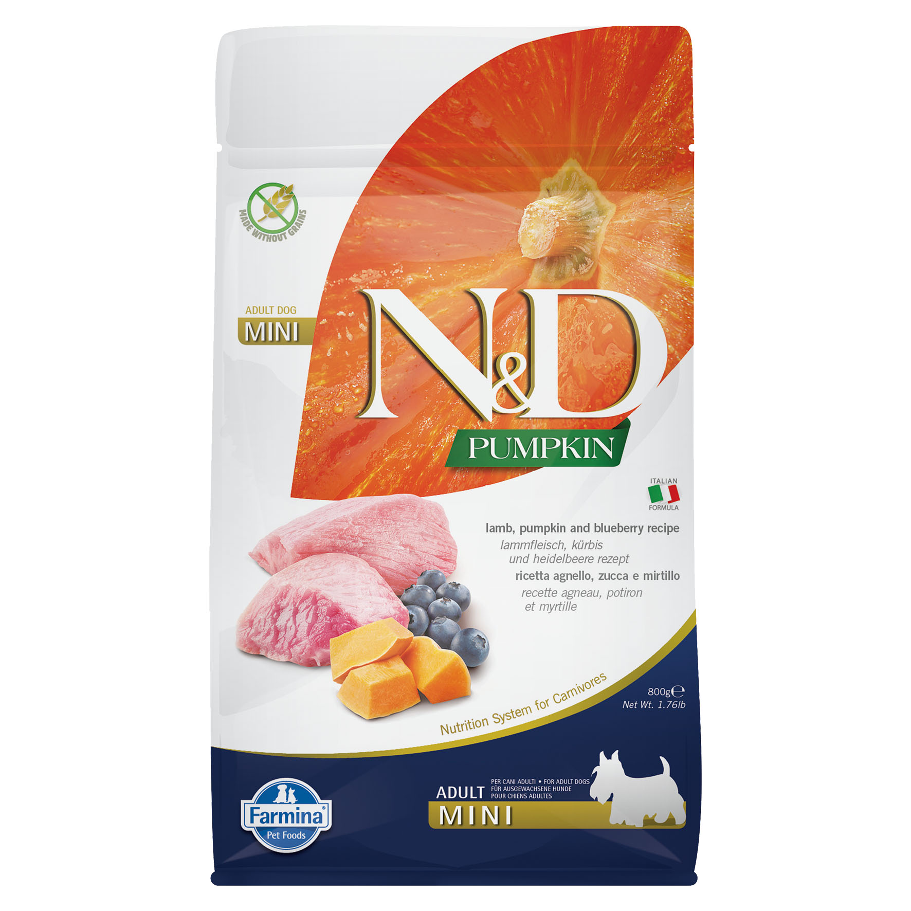 Farmina Dog Adult Mini Lamm, Kürbis und Heidelbeere, 800g