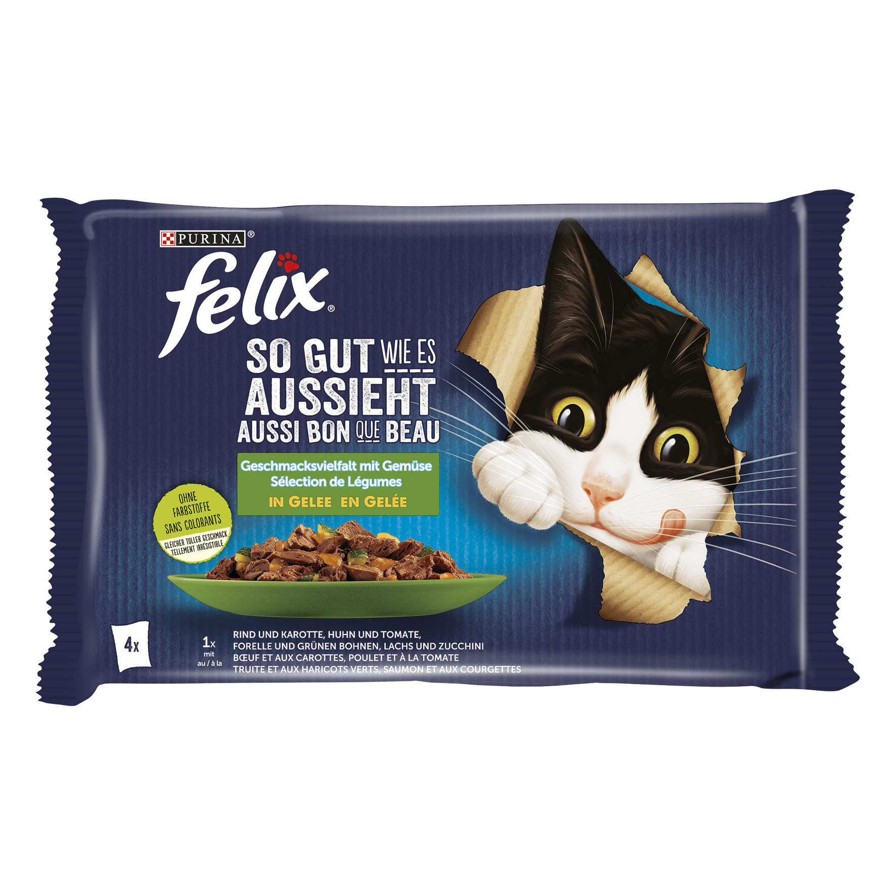 Felix Fleisch & Fisch mit Gemüse, 4x85g