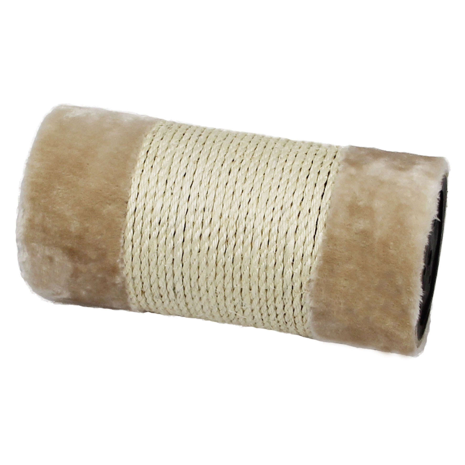 Säule Sisal mit Plüsch 30cm, D=15cm, beige