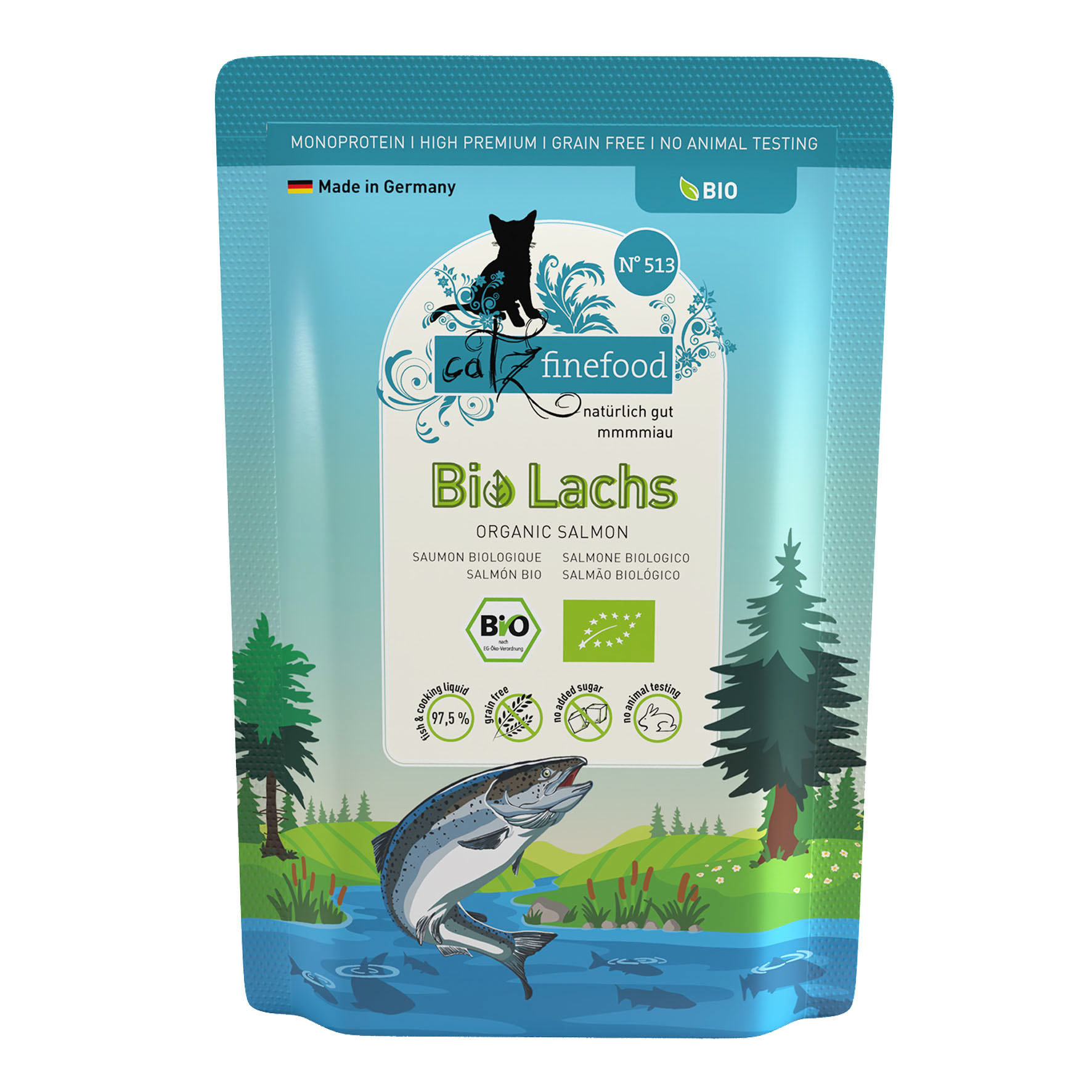 Catz Finefood Bio No. 513 mit Lachs, 85g