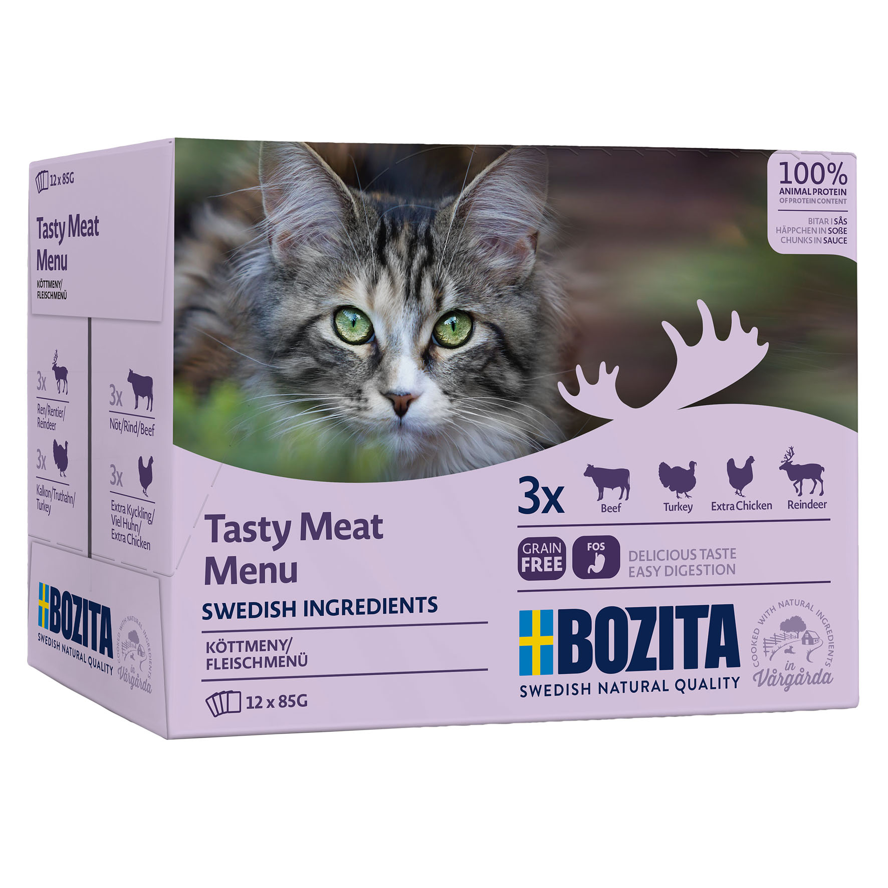 Bozita Pouch Bouchées en sauce menu viande, 12x85g