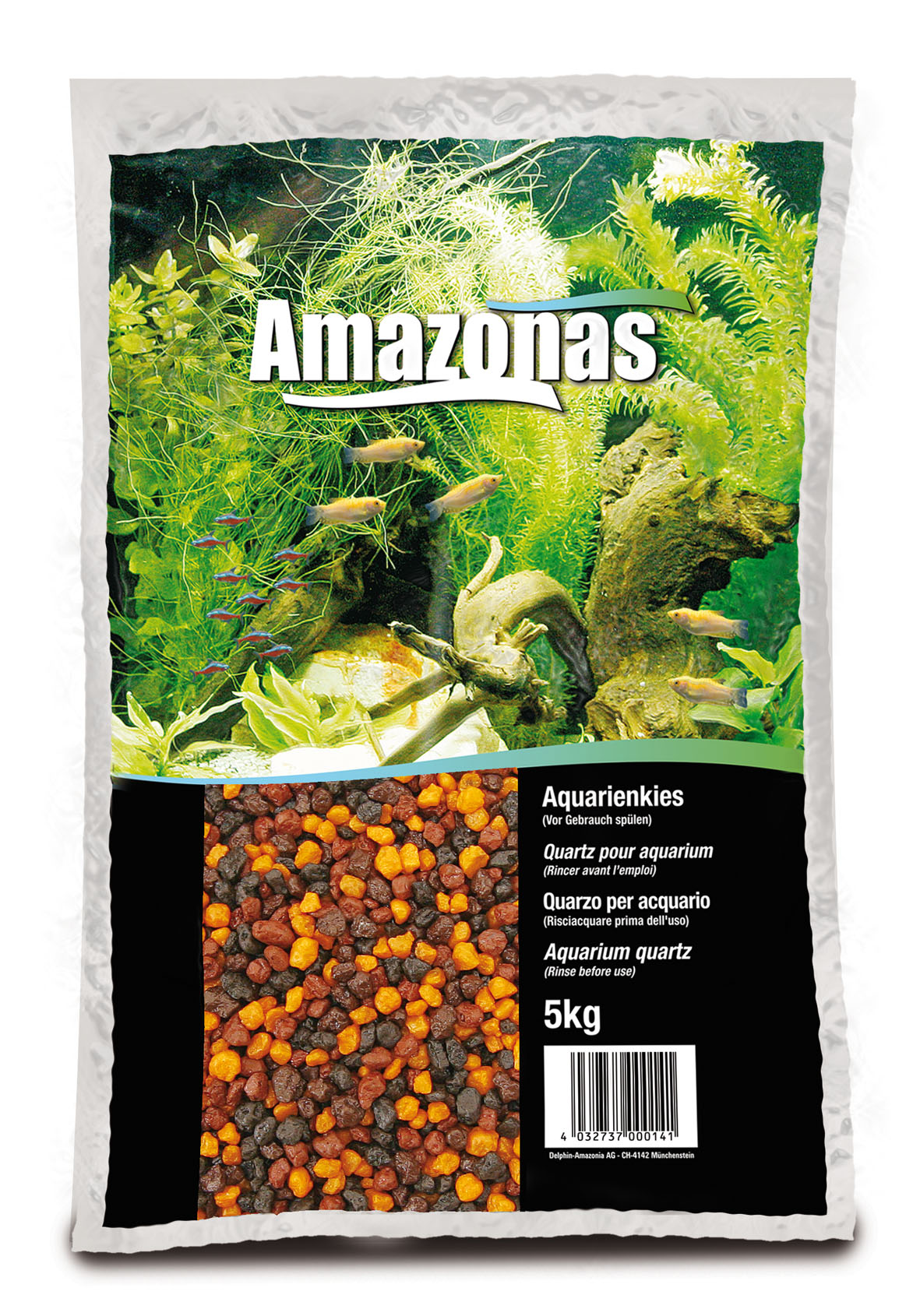 Amazonas Quarzkies, orange/braun/schwarz, 2-3mm, 5kg