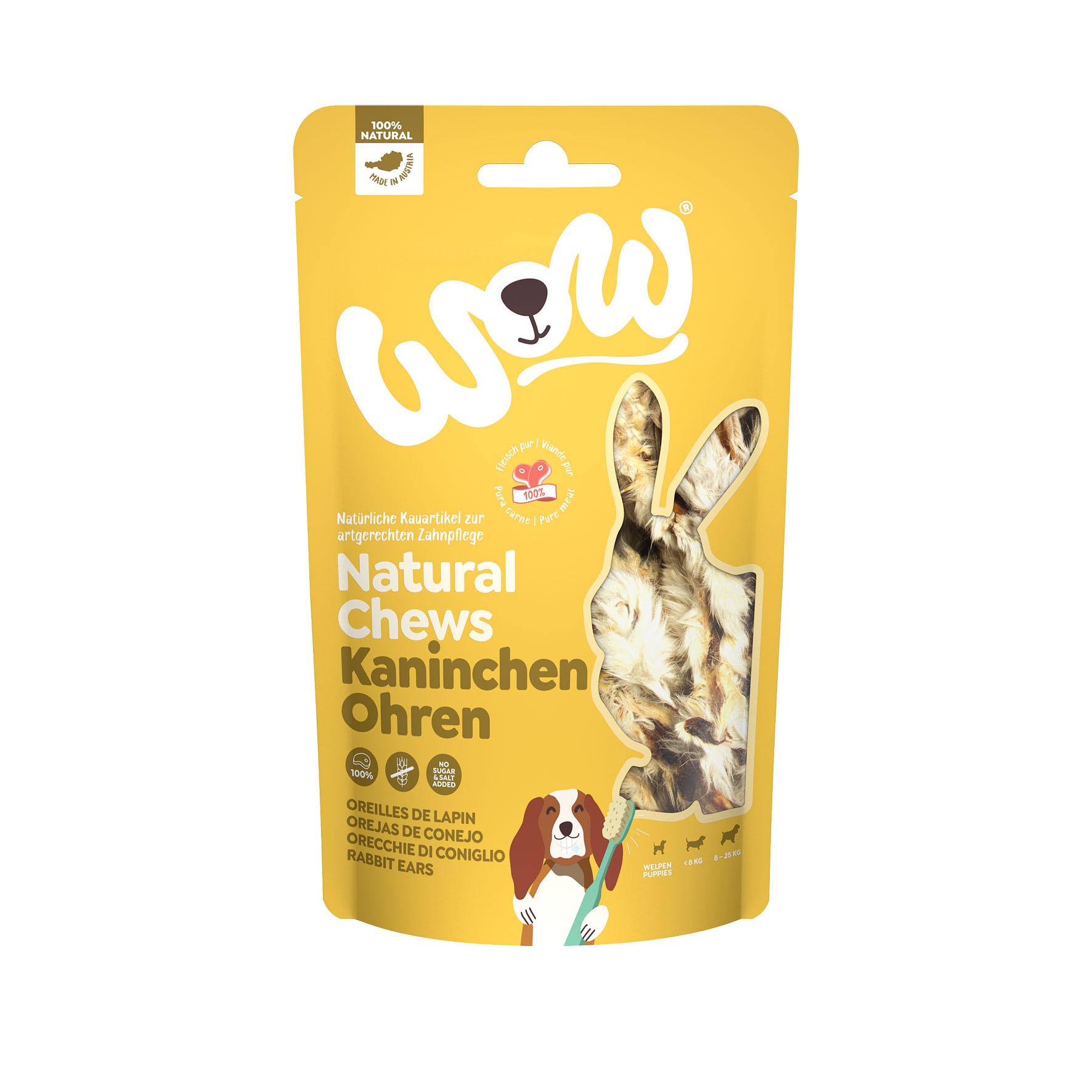 WOW Natural Chews Kaninchenohren, 120g