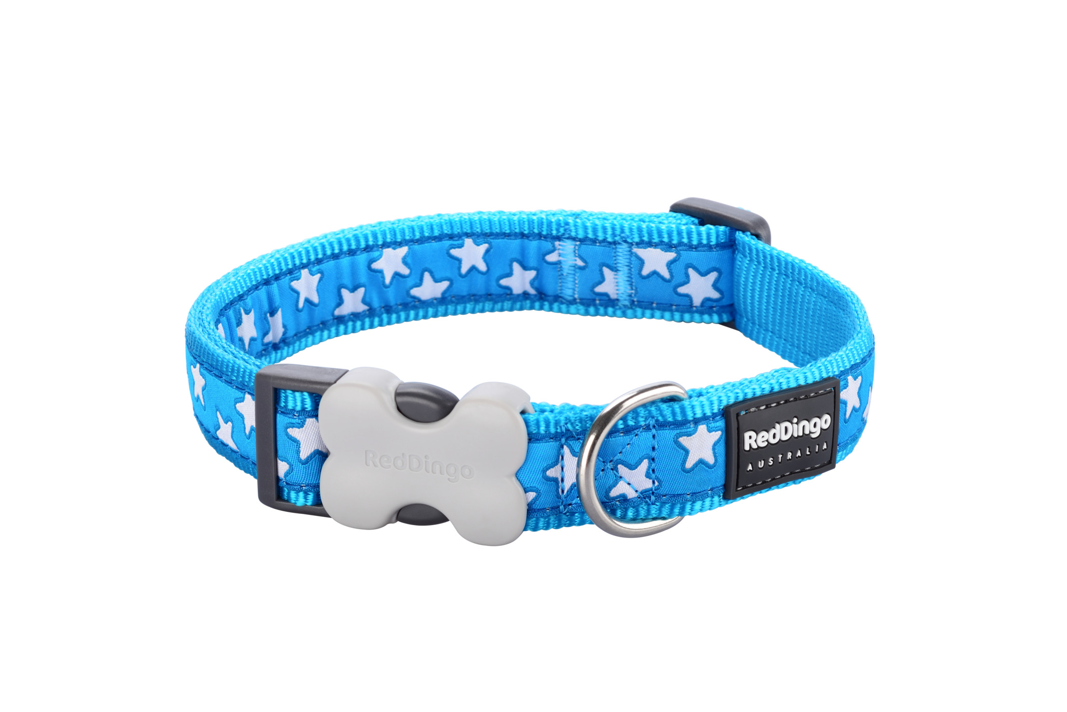 RedDingo Halsband White Stars on Turquois L