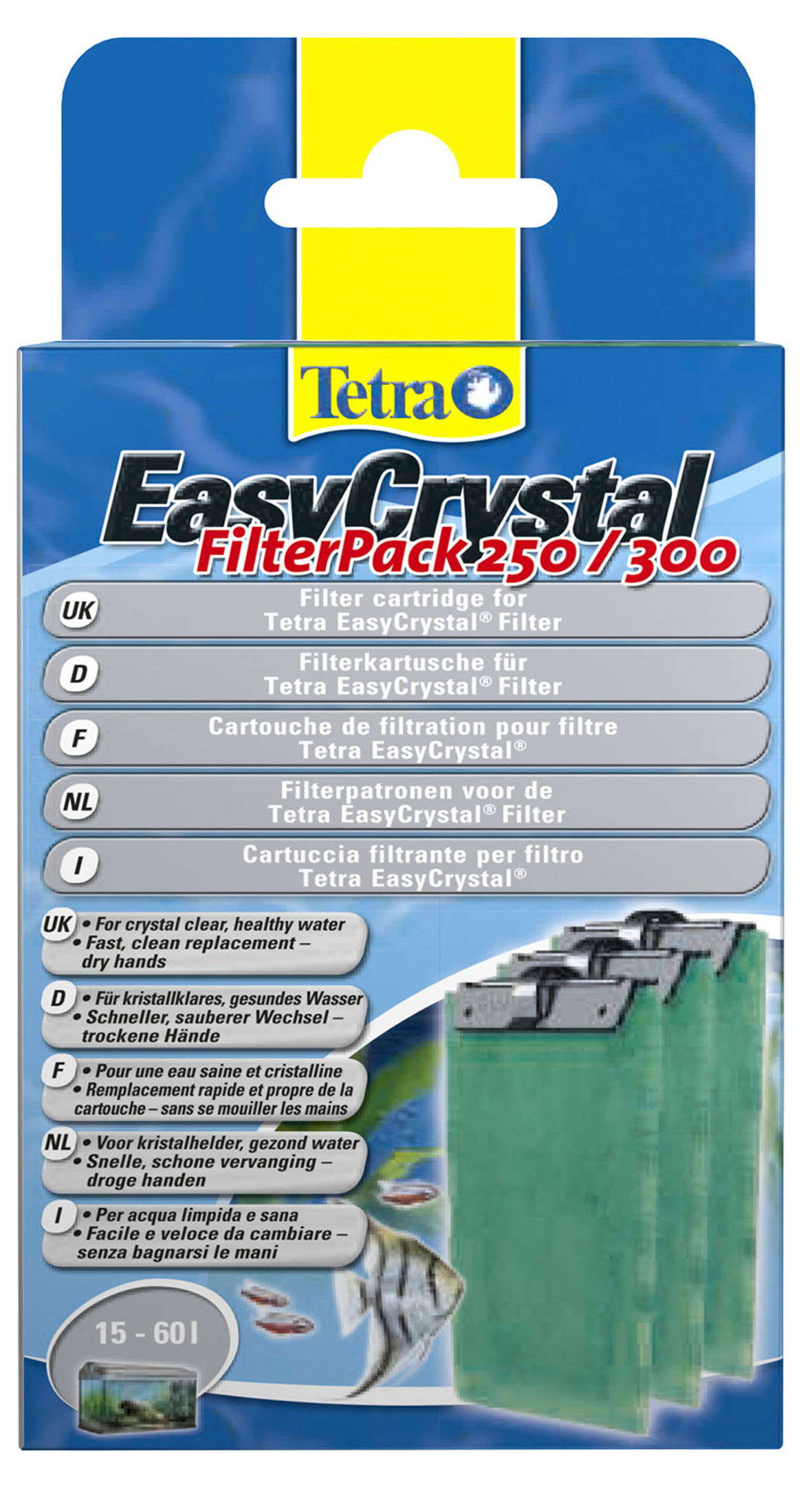 Tetratec EasyCrystal Filter-Pack 250/300, mit Filterkartusche, ohne Aktivkohle, 3Stk