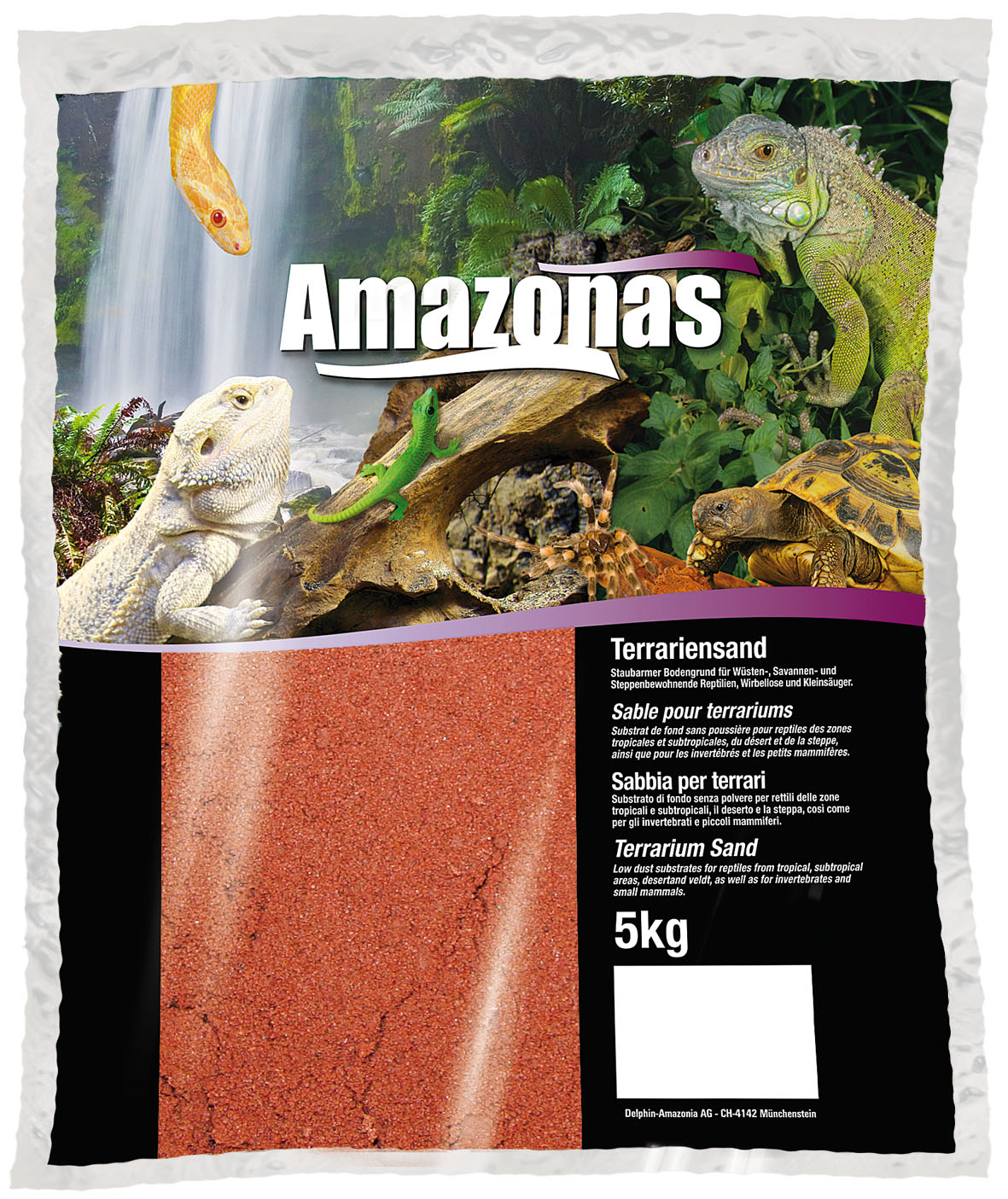 Amazonas Sable pour terrariums, rouge, 5kg, humide