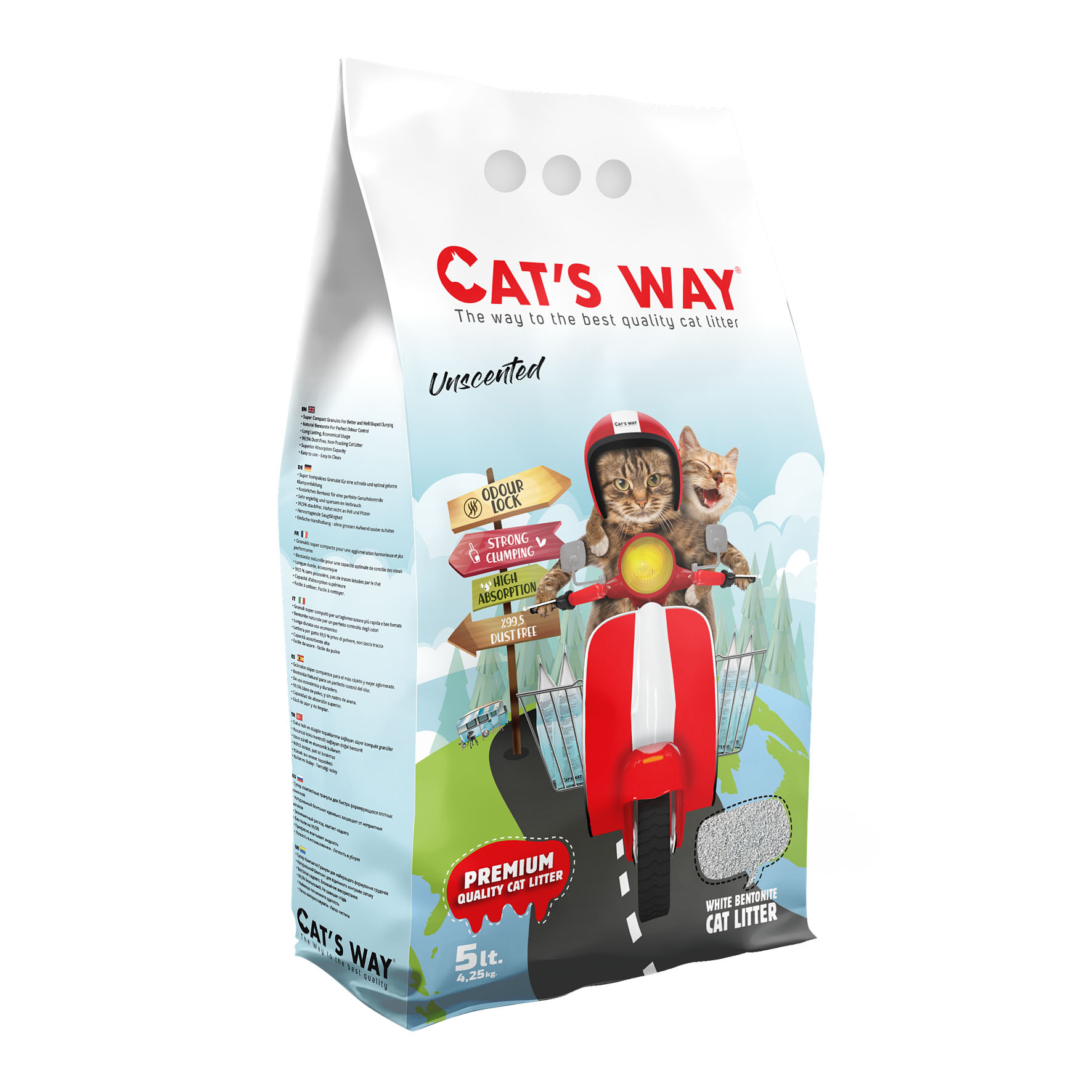 Lettiera per gatti Cat's Way senza profumo