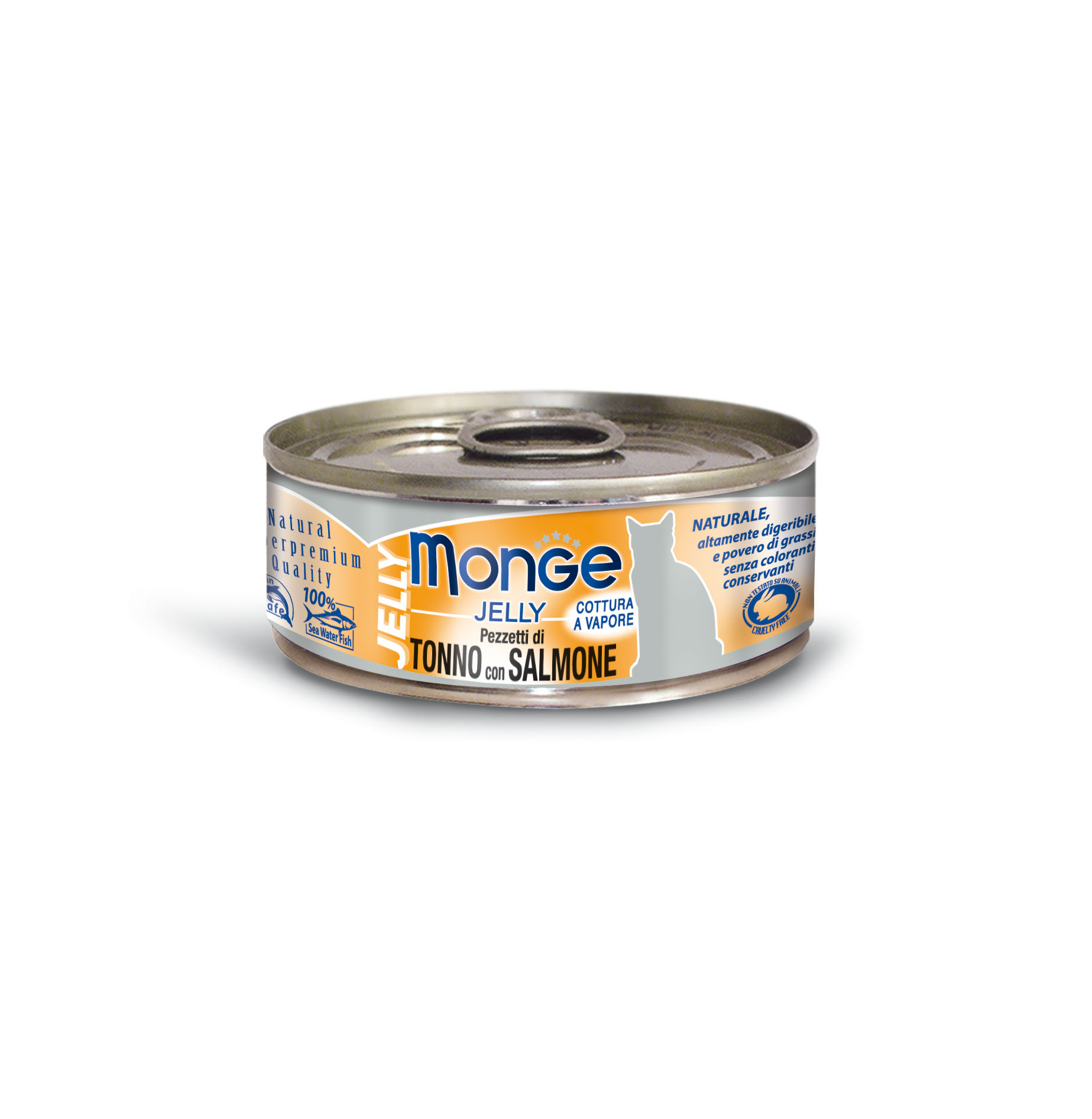Monge Gelatina per gatti Tonno e salmone, 80g
