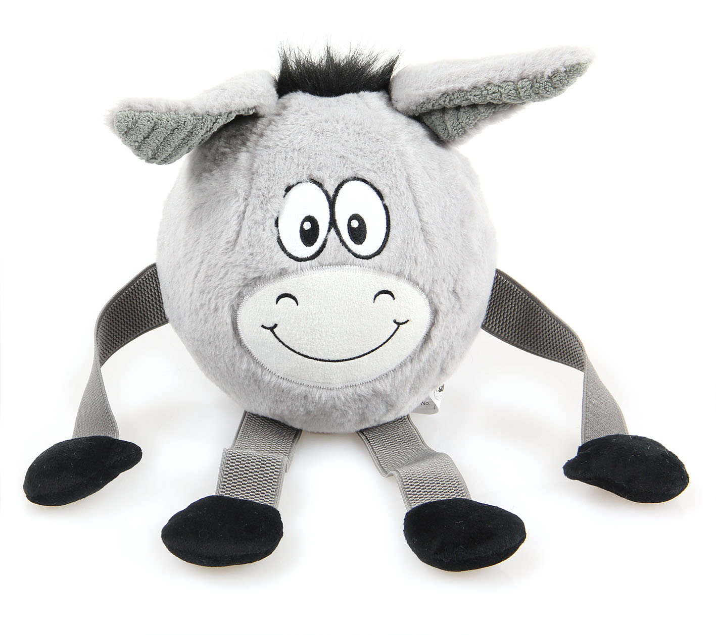 swisspet Faceball Plush-Esel, grigio, senza squeaker