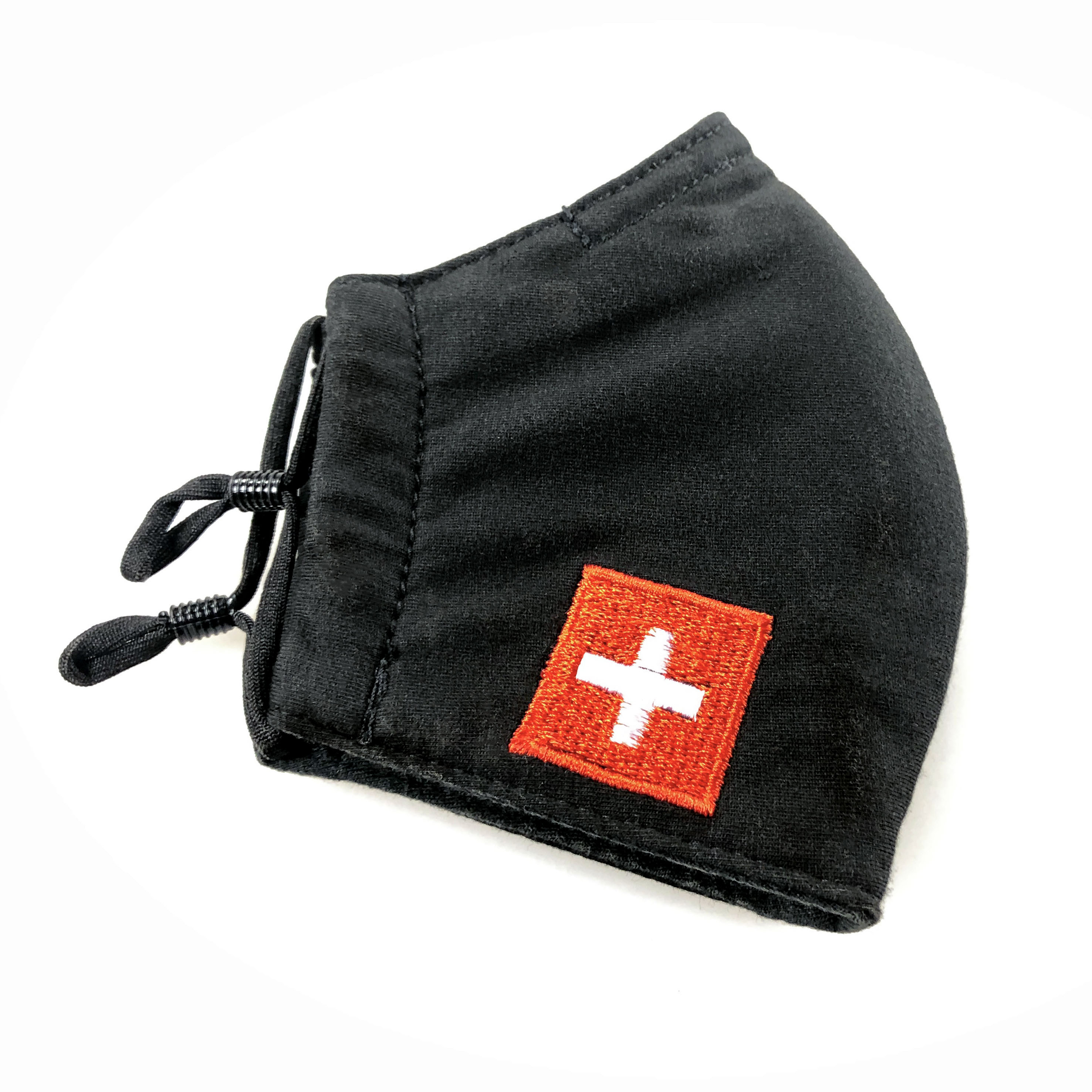 Schutzmaske I Love Switzerland schwarz S