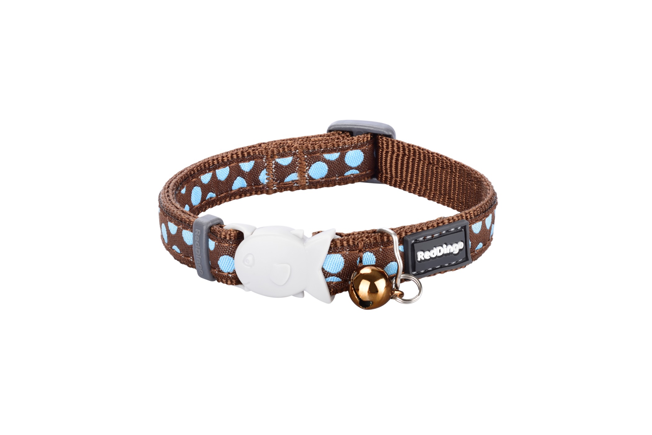 RedDingo Katzenhalsband Blue Spots on Brown - XS