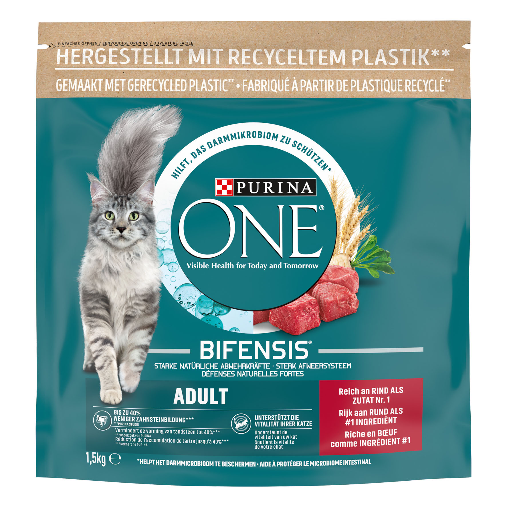 Purina ONE Adult Rind & Vollkorn, 1.5kg