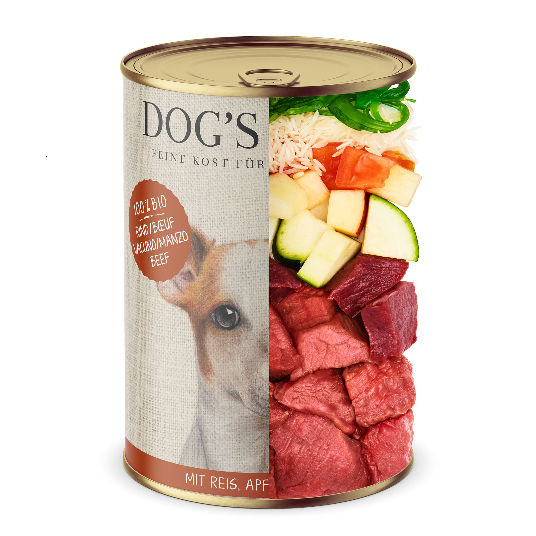 DOG'S LOVE Bio  Boeuf, riz, pomme & courgette, 400g