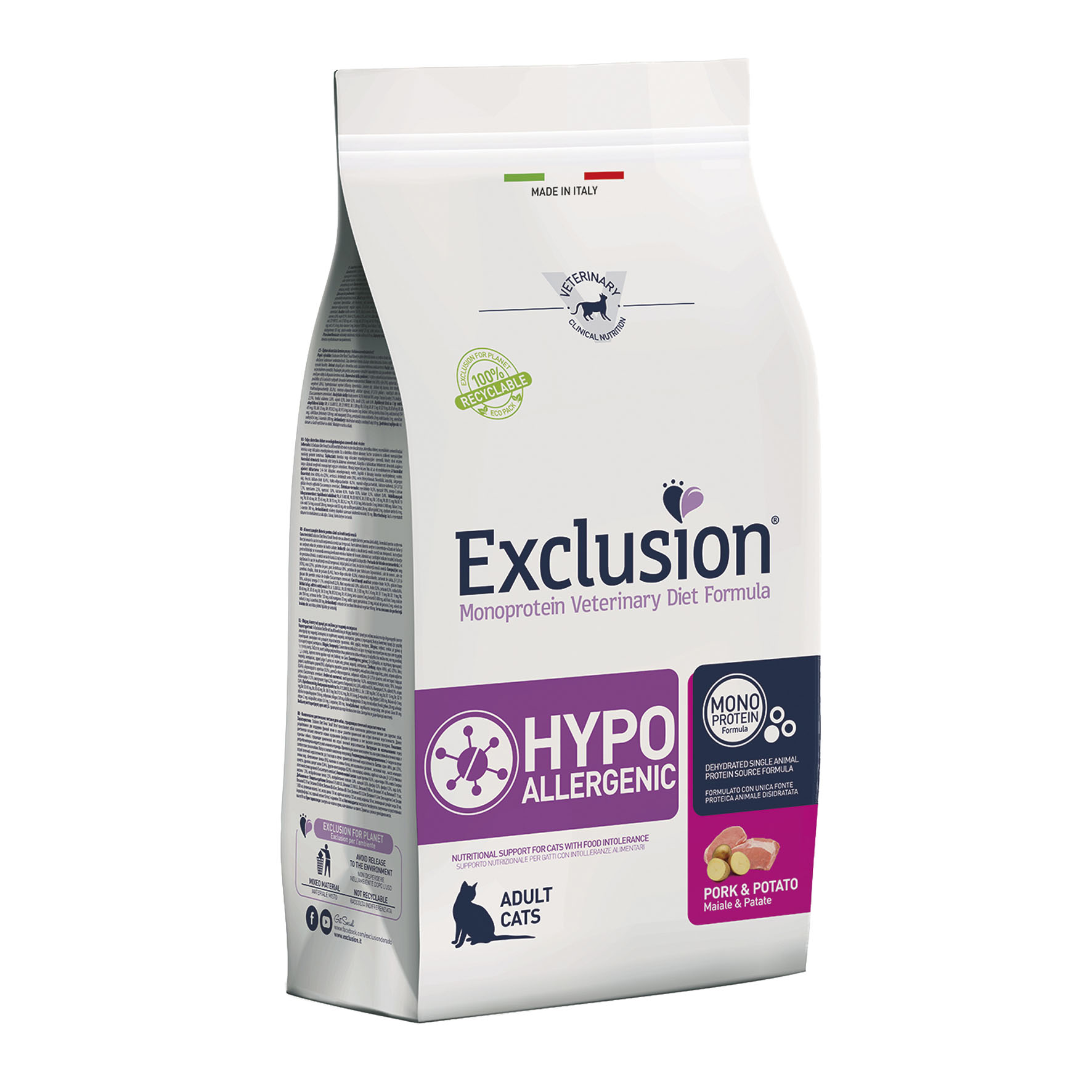 Exclusion Cat VET HYPOALLERGENIC Pork & Potato 1,5kg