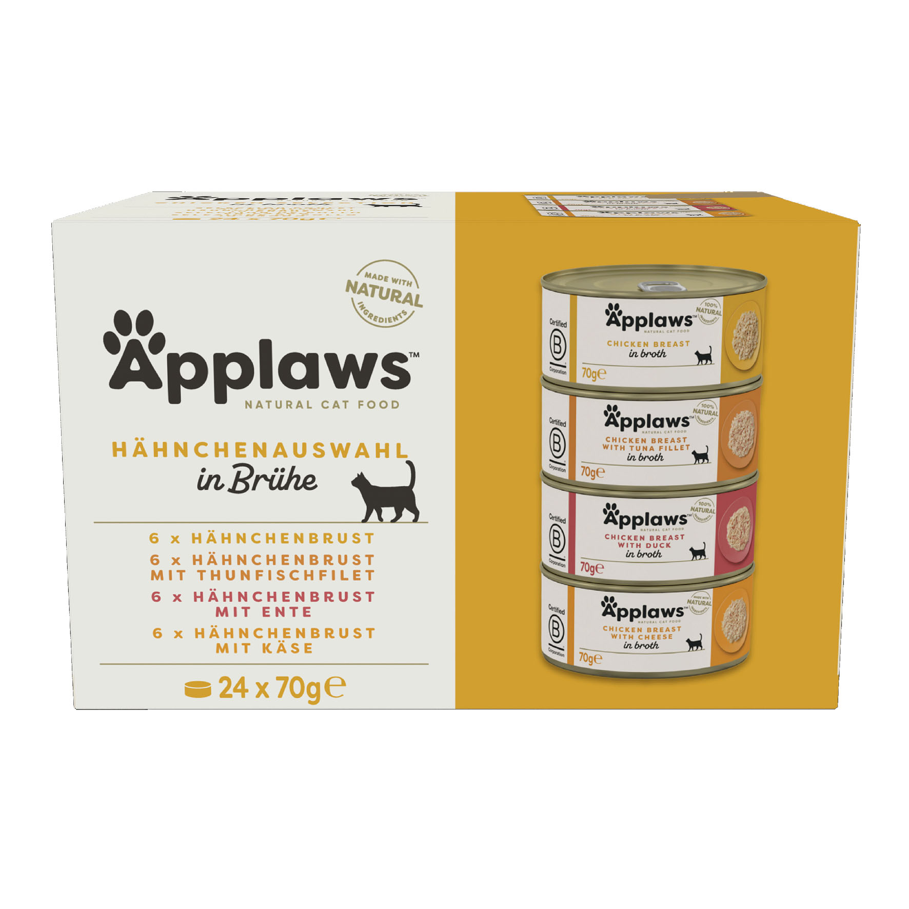 Applaws Sélection de poulet au bouillon, 12x70g